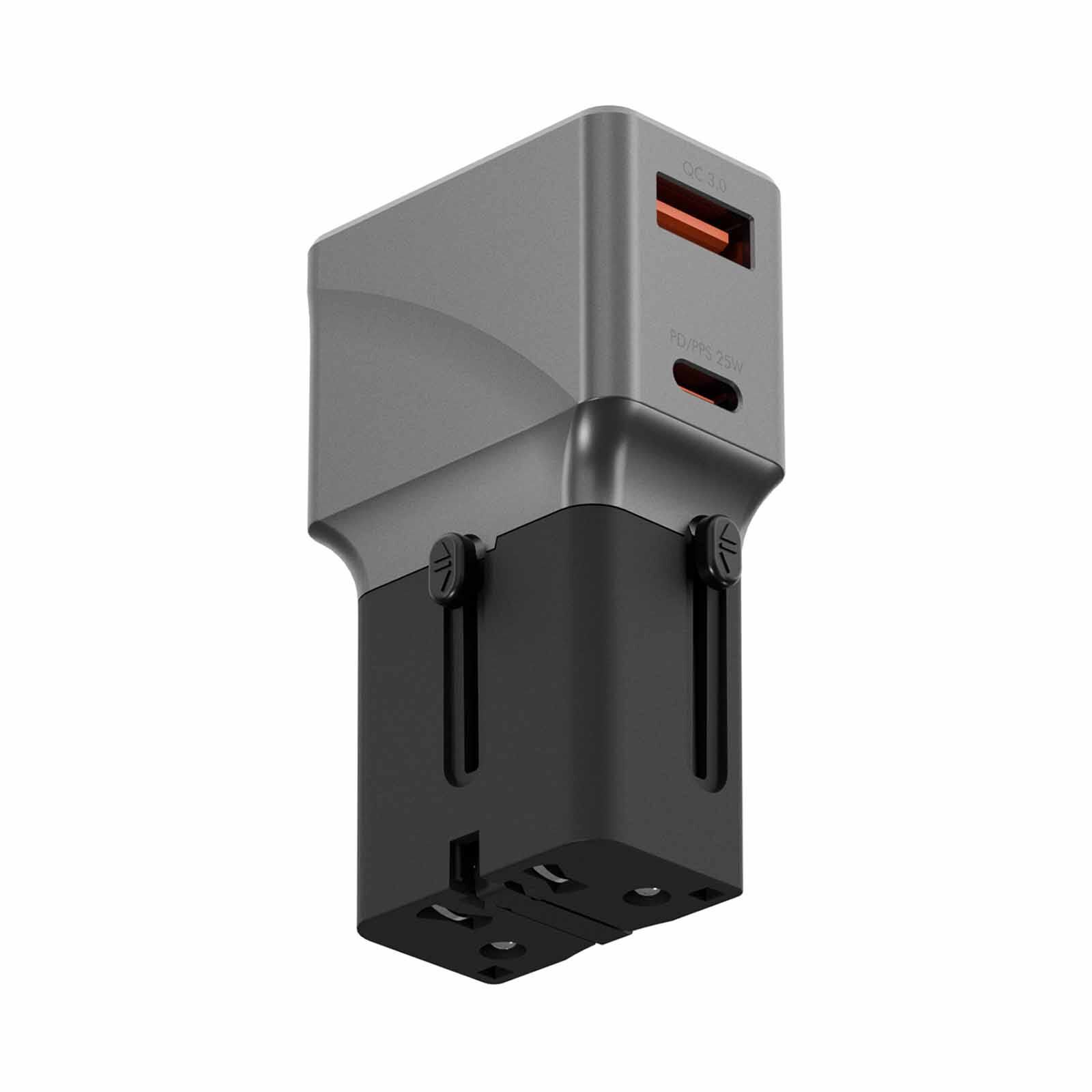 ENERGEA Travelworld Adapter 25, 1a1c 25w - Gunmetal Black TWA25-GUN-image 1