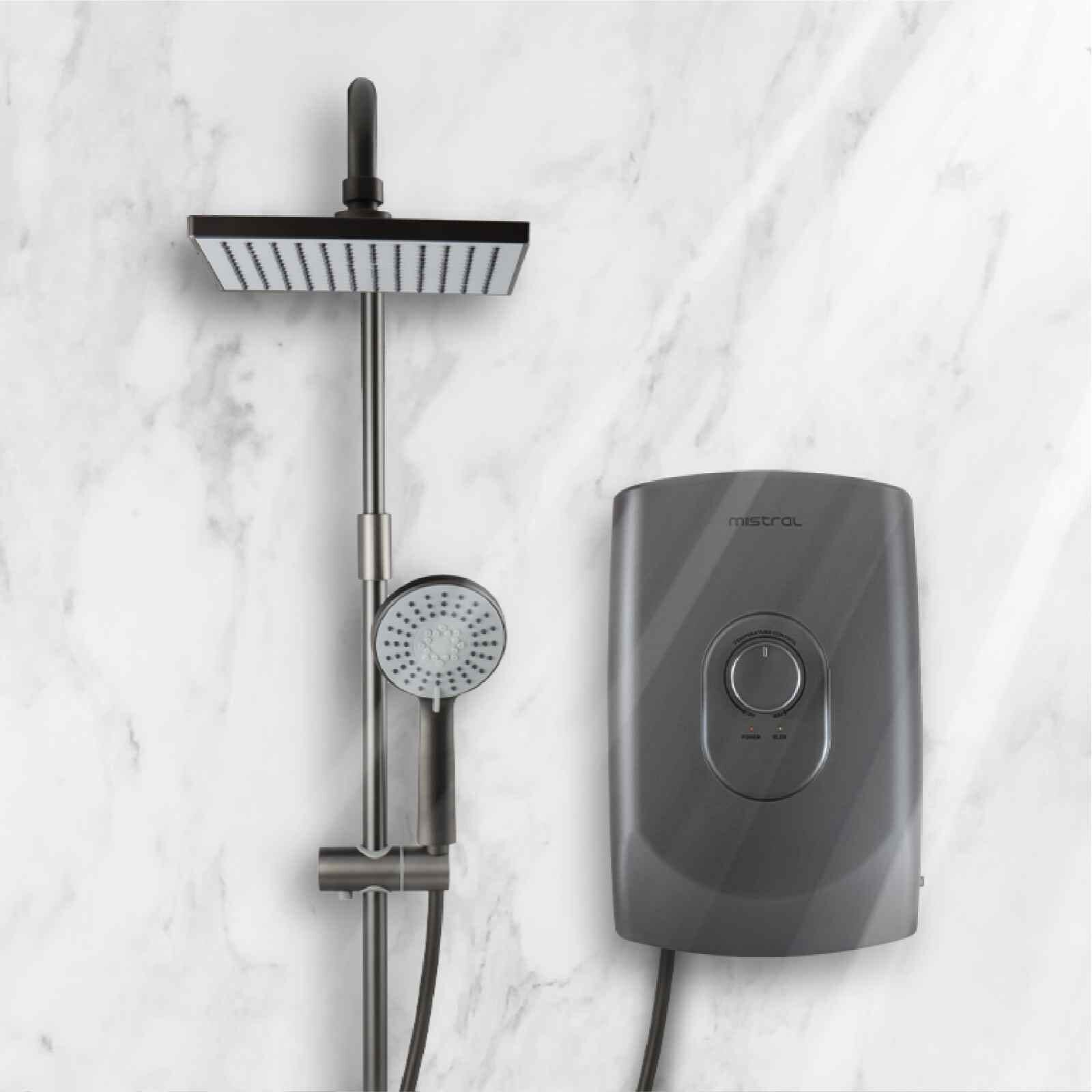 MISTRAL Shower Water Heater With Dc Pump - Gun Metal MSH99-GM-image 5