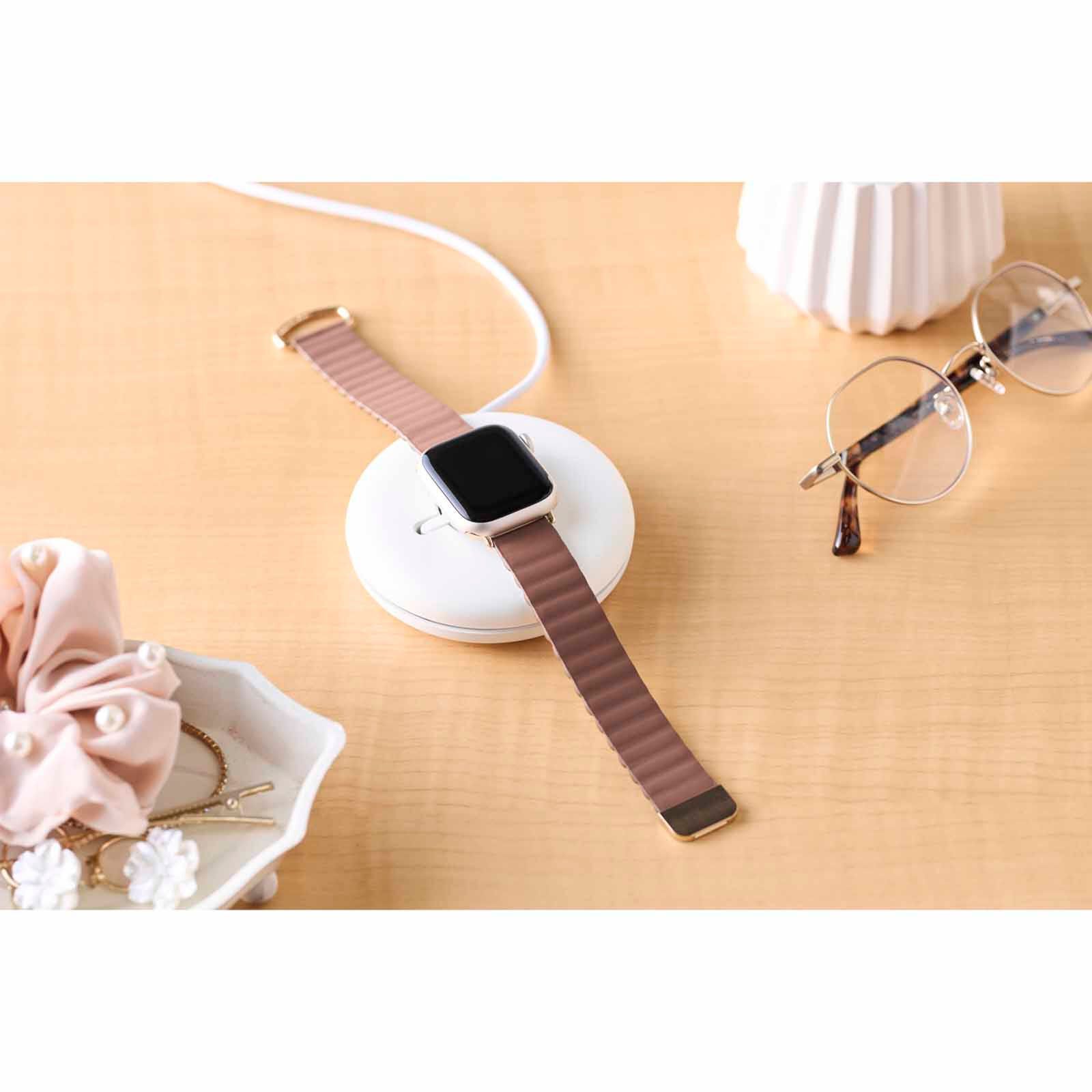 ELECOM Magnetic Soft Leather Apple Watch Band 41/40/38mm (brown) AW-41BDLMAGBR-image 5