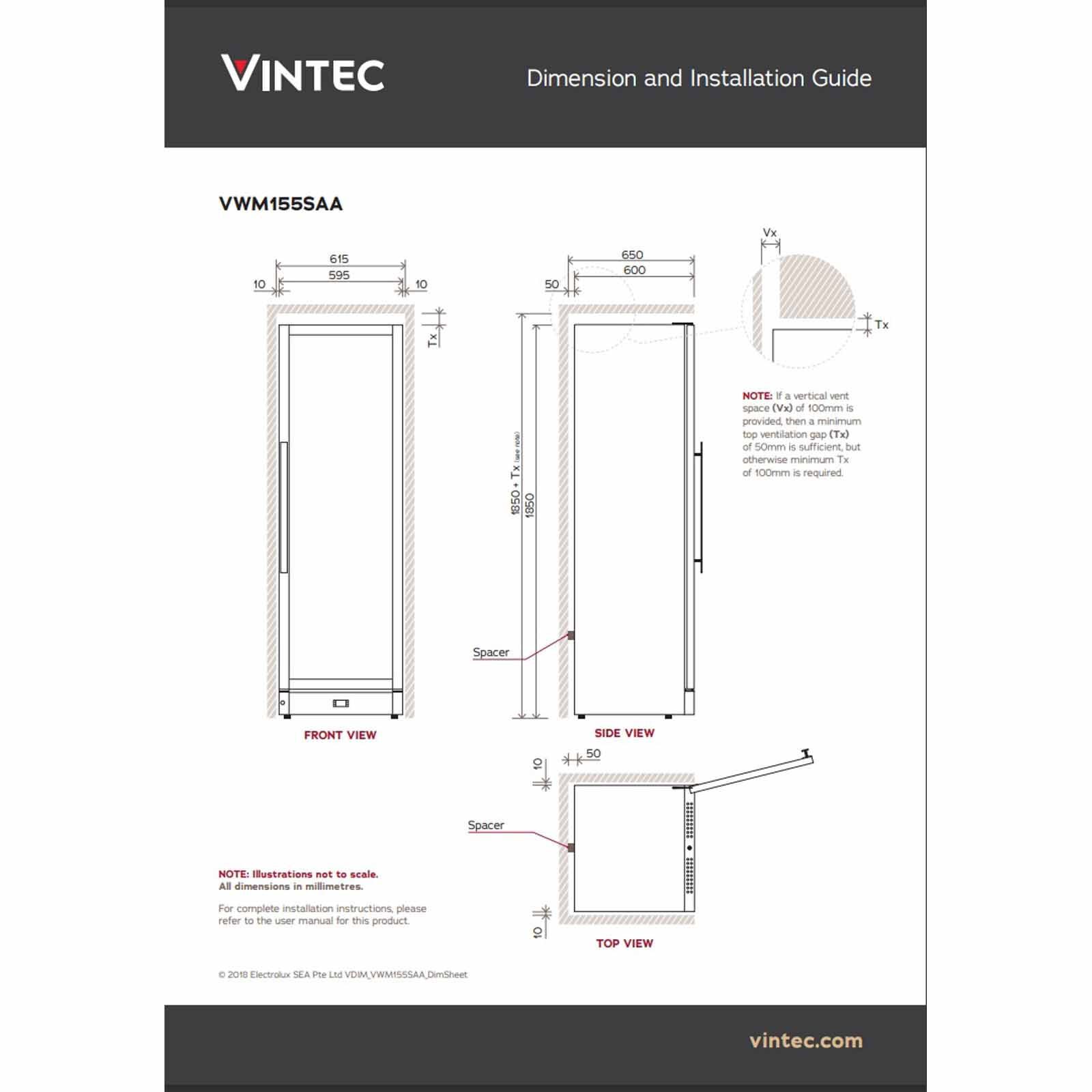 VINTEC Wine Cabinet (198 Bottles) VWM155SAA-X-image 5