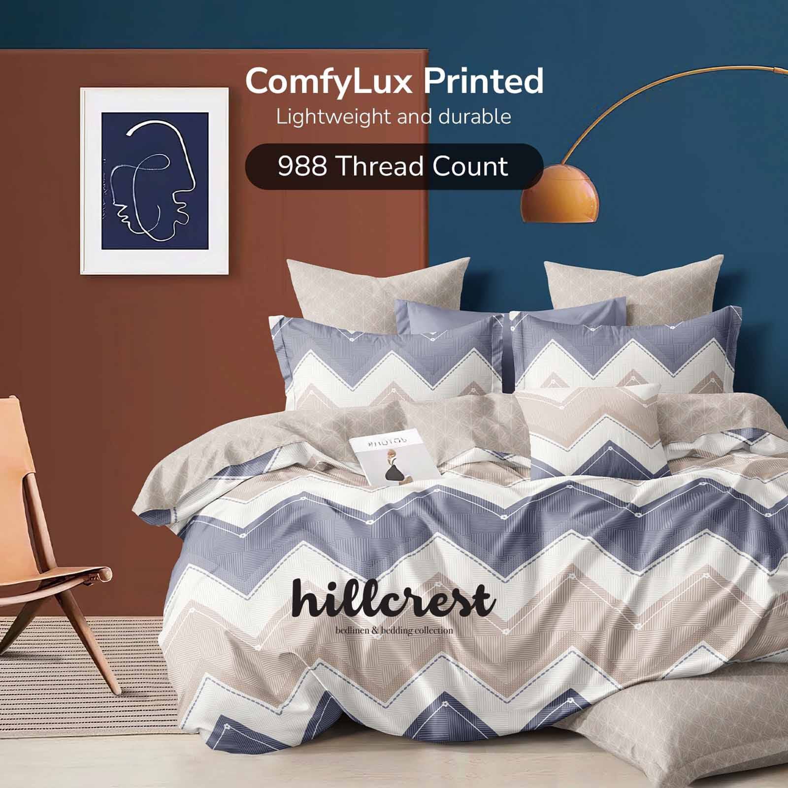 HILLCREST Hillcrest I 988tc Comfylux I Printed I King Fitted Sheet Set I Chevron ( Oe ) 6833 I K I FS I CHEVRON-image 1
