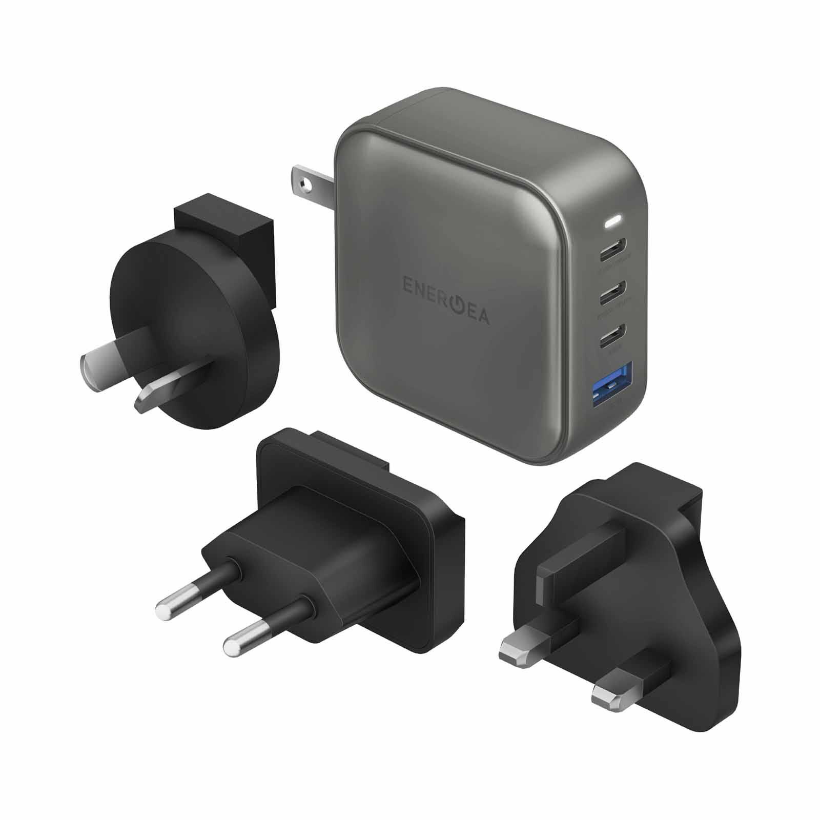 ENERGEA Travelworld Gan100, 3c1a Pd/pps/qc3.0 Wall Charger,100w (us+uk+eu+au) - Gun CHR-TW-GAN100-image 1