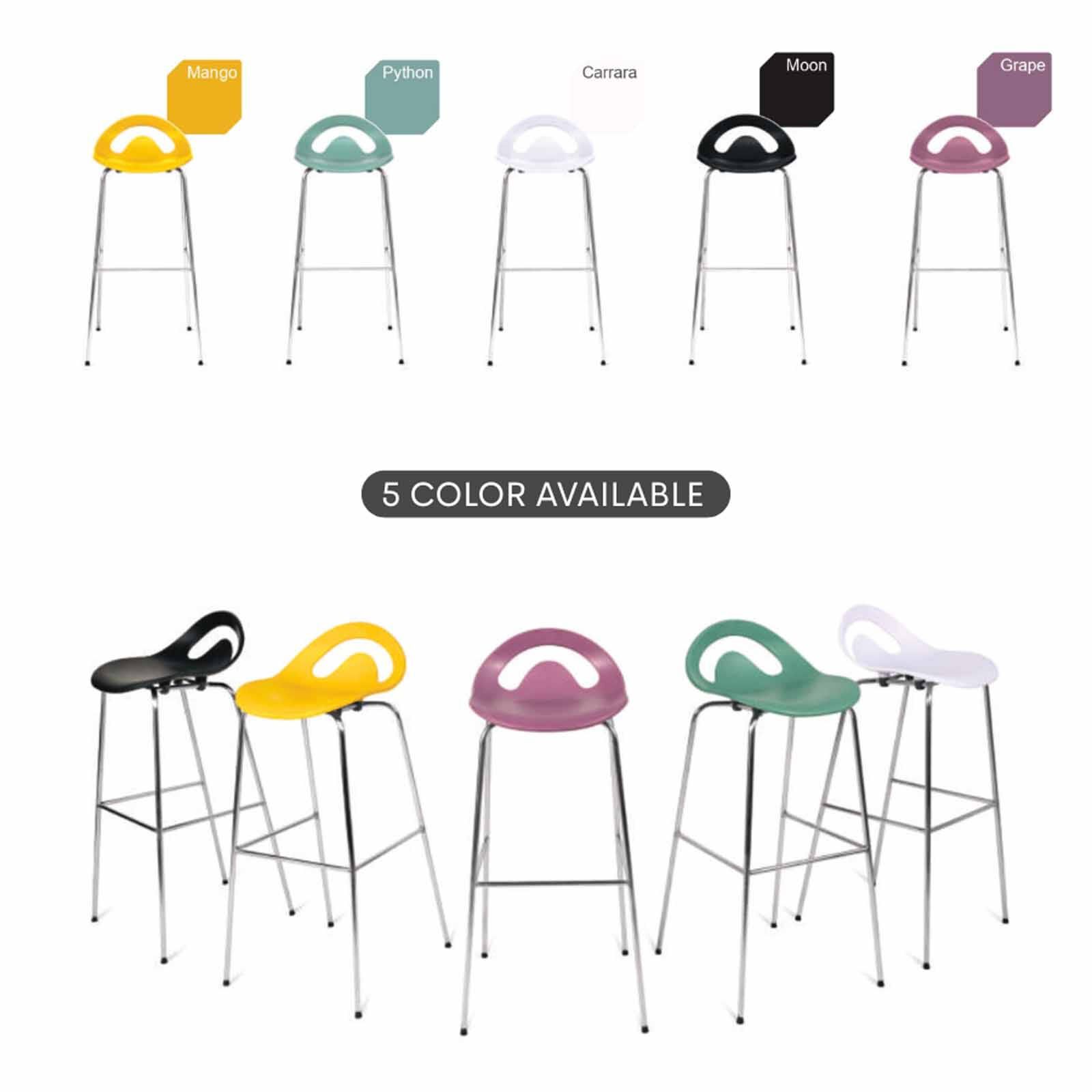 PHOENIX Cocktail High Bar Stool Mango Yellow47 X 46 X 96 H Cm COCKTAIL-image 8