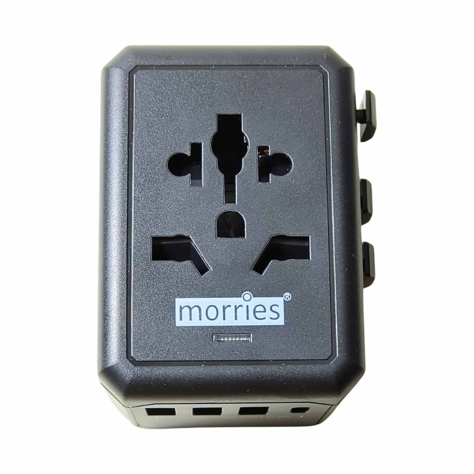 MORRIES Universal Travel Adaptor With 2 Usb (2.5a) MS-003-image 1