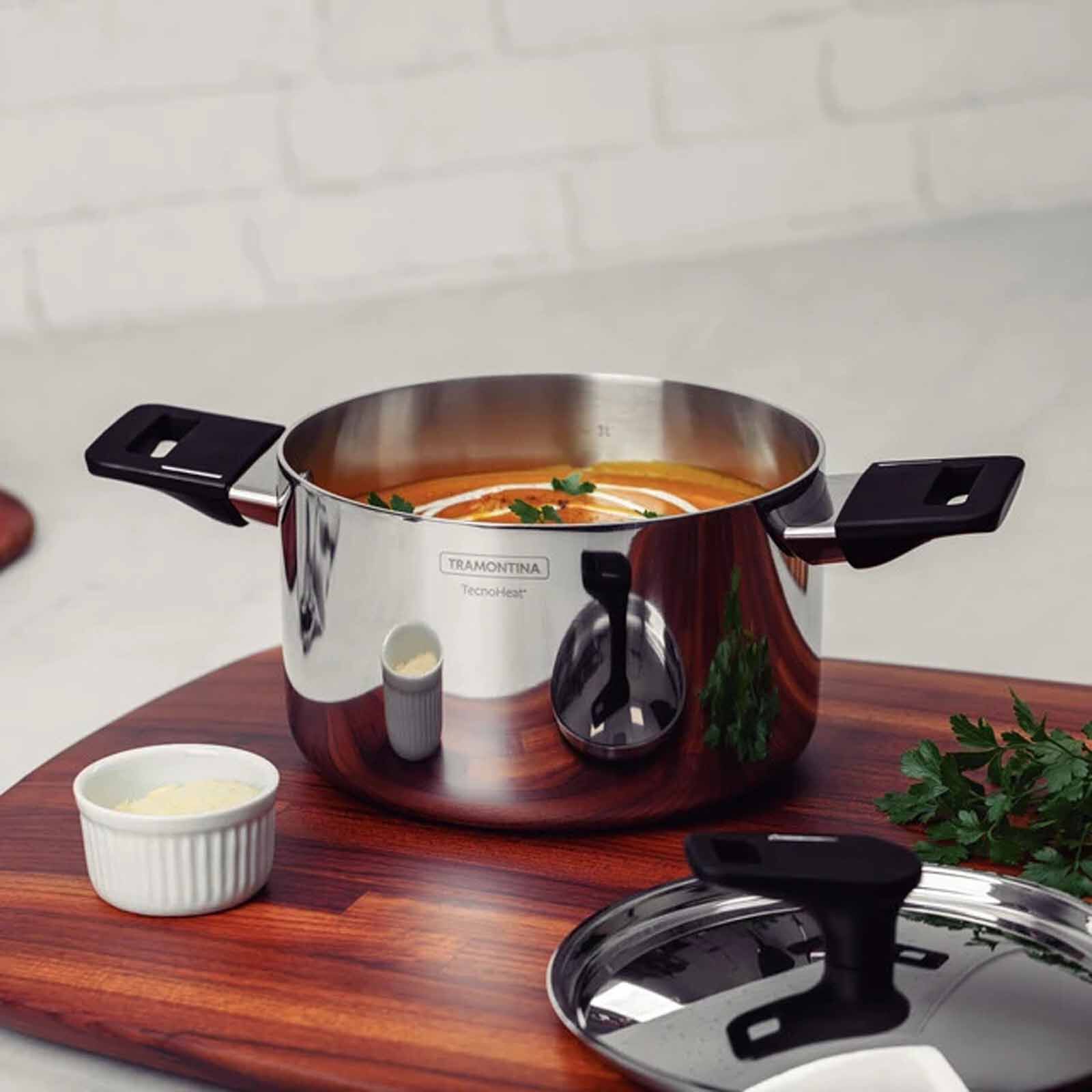 TRAMONTINA 20cm Stainless Steel Deep Casserole - Grano 62164200-image 5