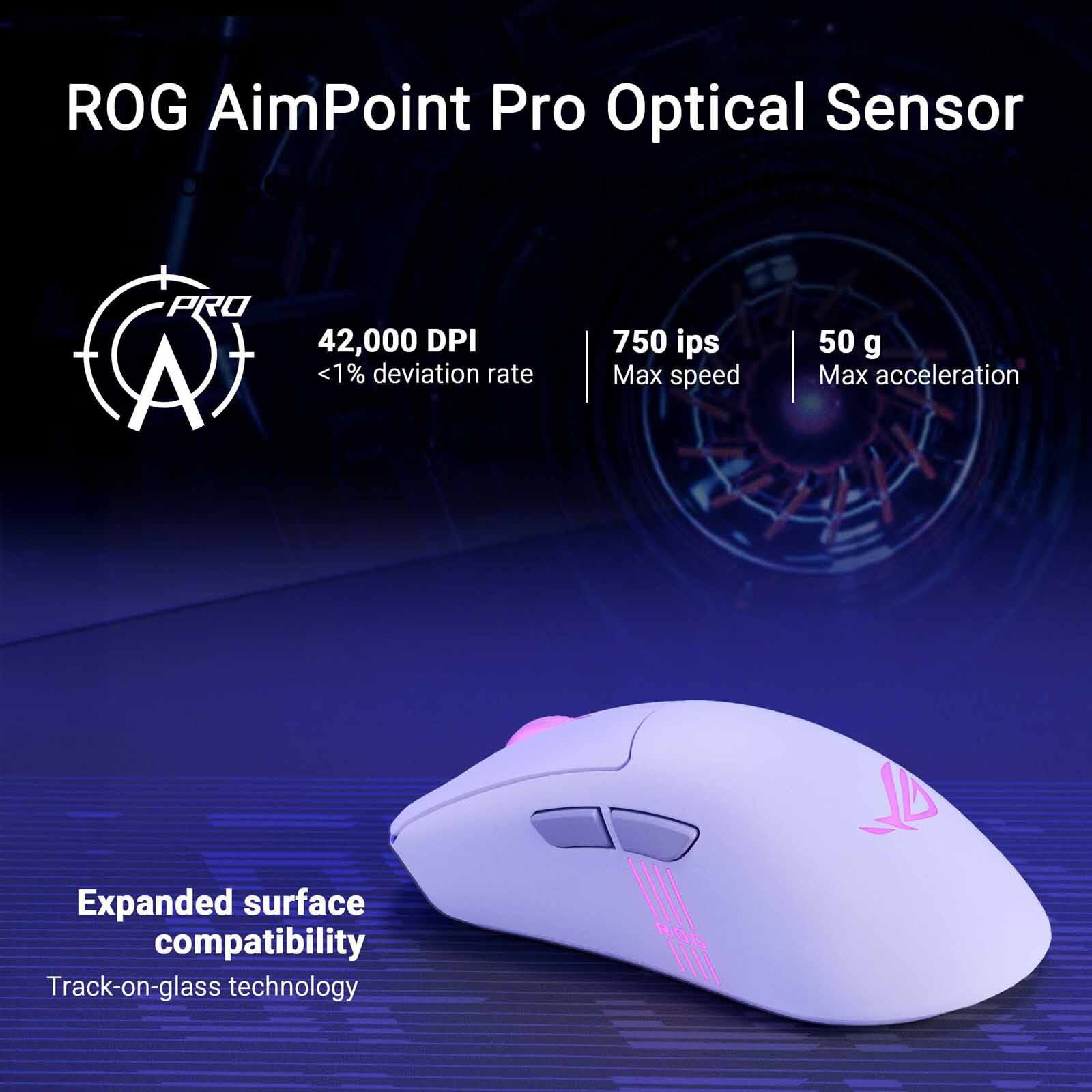 ASUS Rog Keris Ii Origin Wireless Gaming Mouse White P722 - ROG KERIS II ORIGIN WHT-image 5