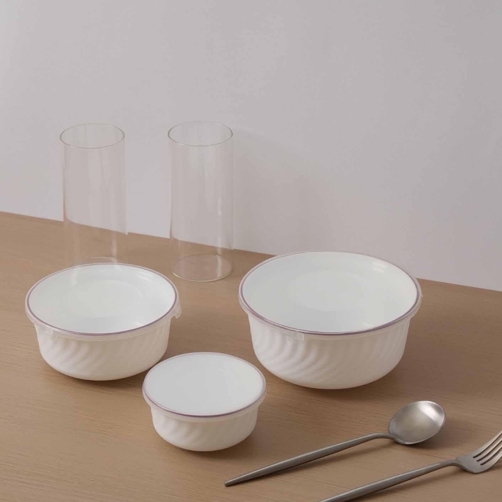 LA GOURMET Pearl Luxe 3pcs Bowl Set With Lid - Garnet LGPAL436924-image null