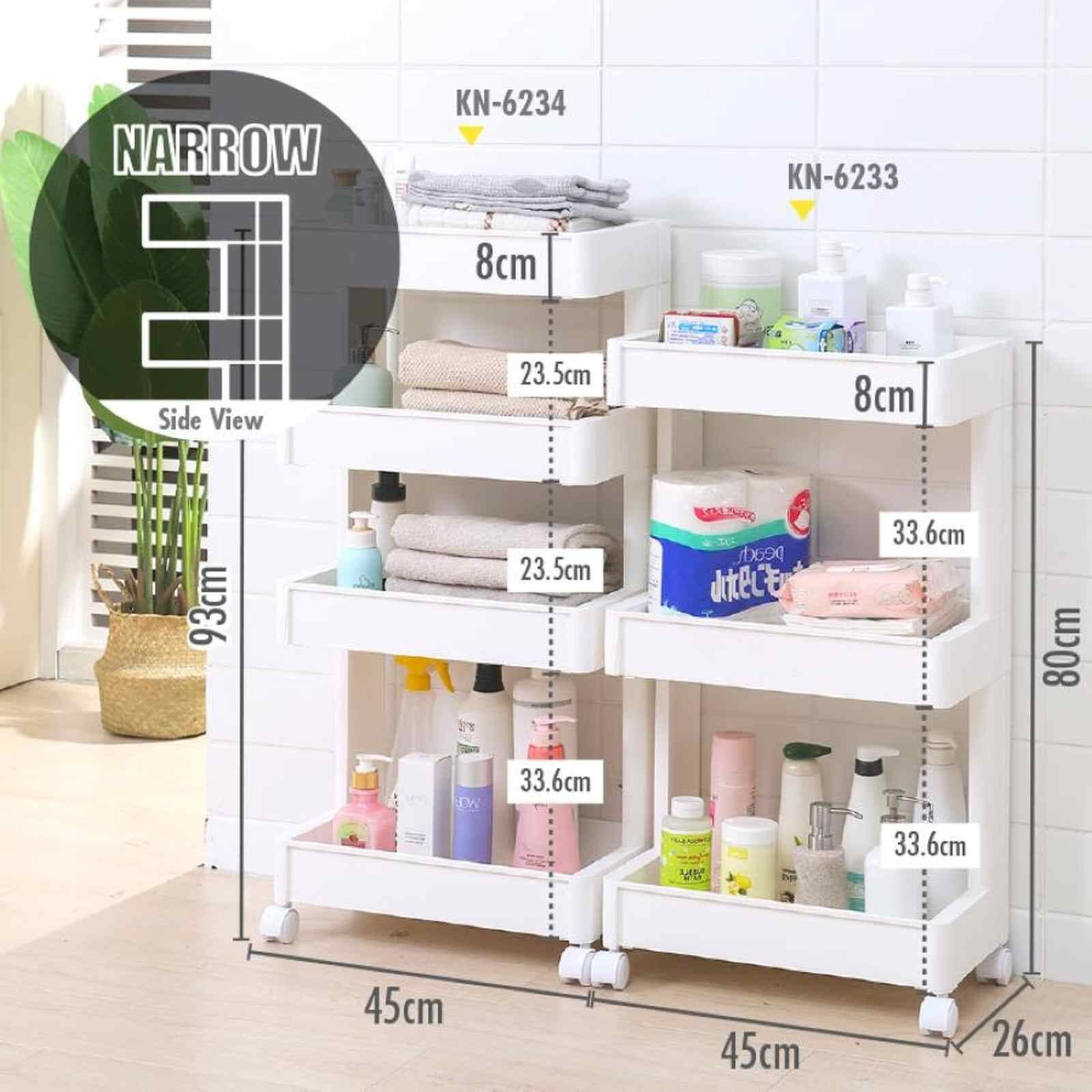 HOUZE 3 Tier Storage Wagon (wide) KN-6243-WHITE-image 6