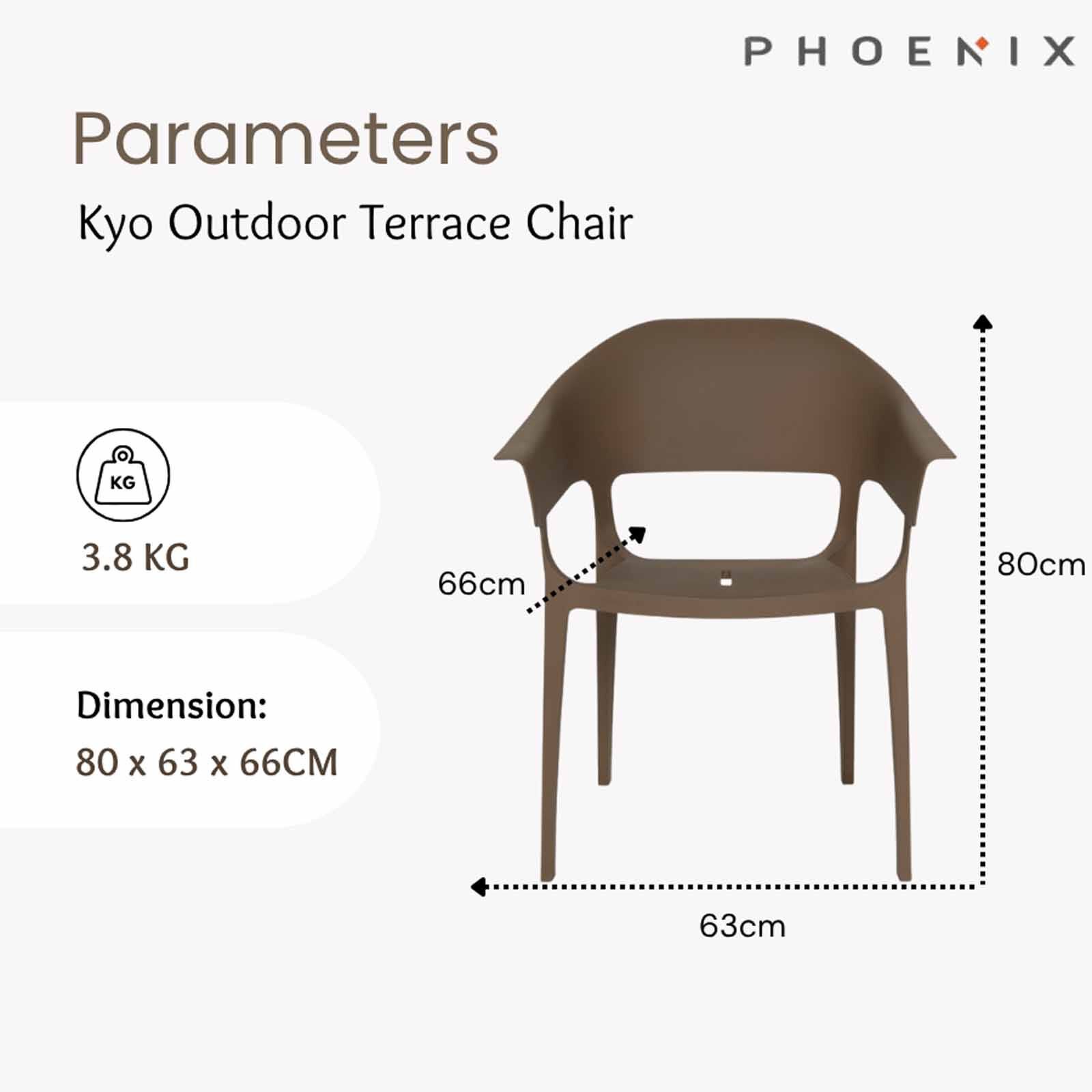 PHOENIX Kyo Chair Coffee Brown66 X 63.5 X 80 Cm KYO-image 6