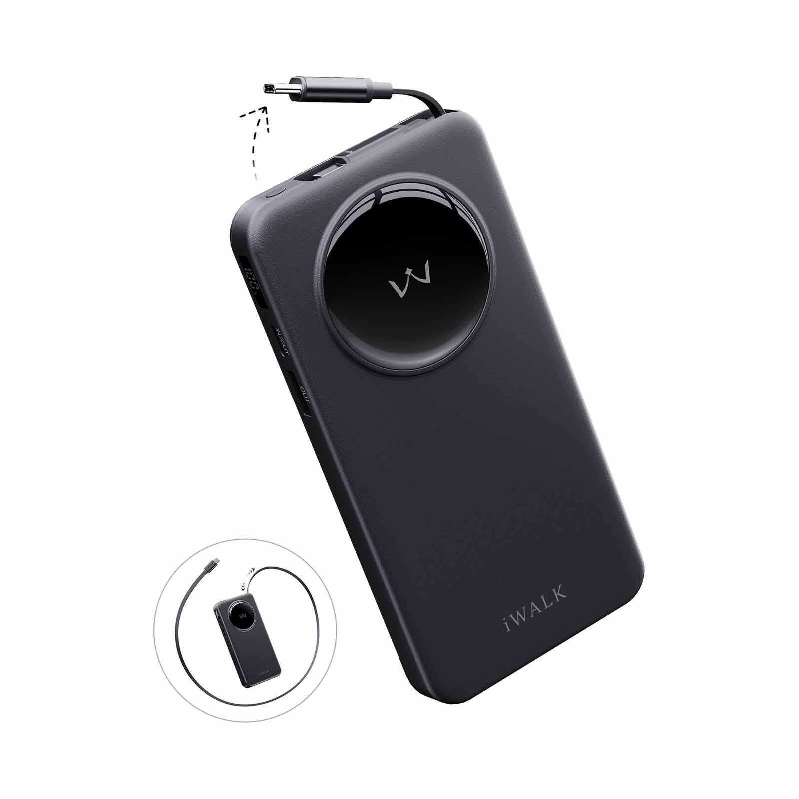 IWALK Linkpod Reel Pd 30w With Retractable Type-c Cable (10,000mah) Black LPR003C-001A-image 3
