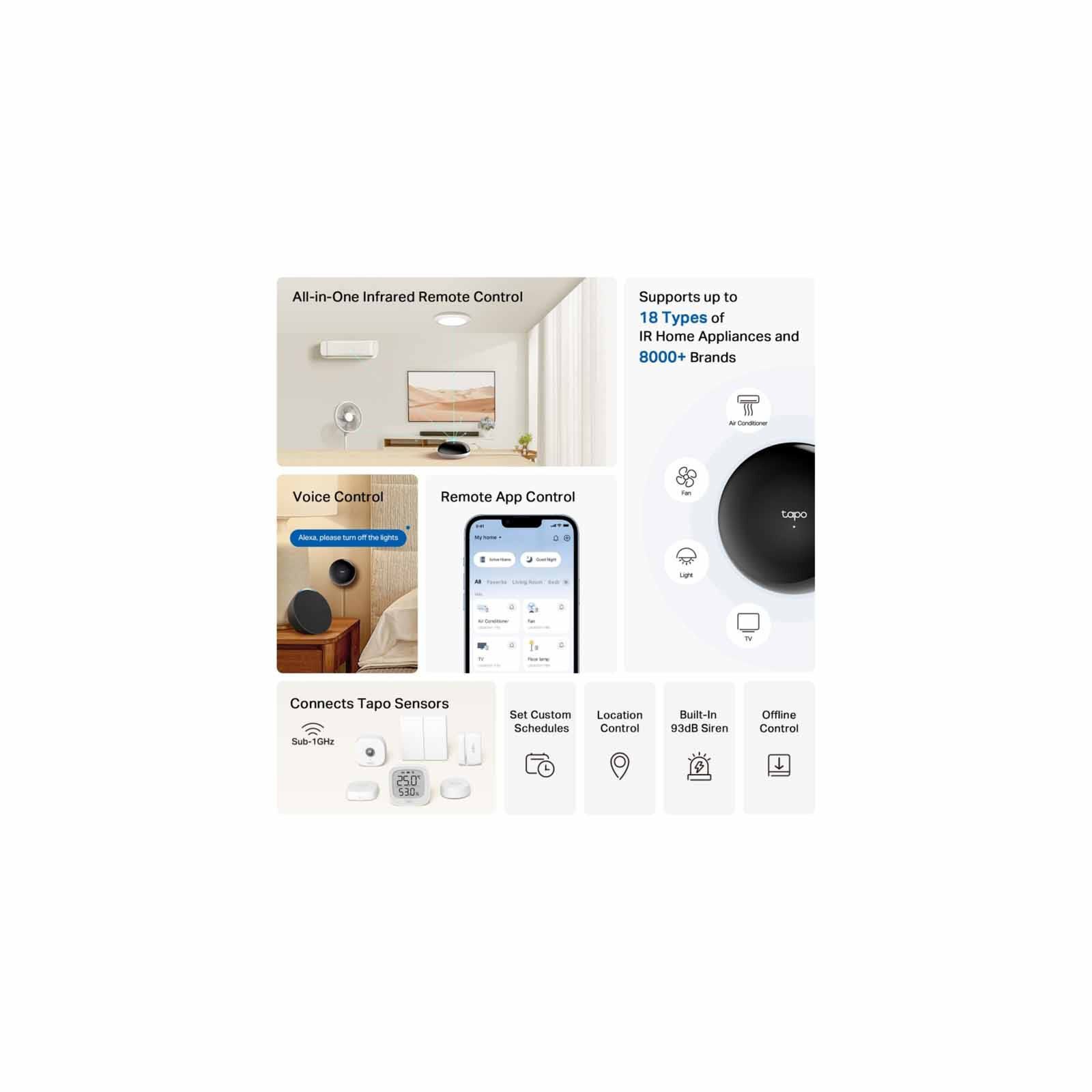 TP LINK Bundle Deal - Smart Ir & Iot Hub (1pcs) + Smart Light Switch, 2-gang 1-way (3pcs) TAPO H110 (1PCS) + TAPO S220 (3PCS)-image 10