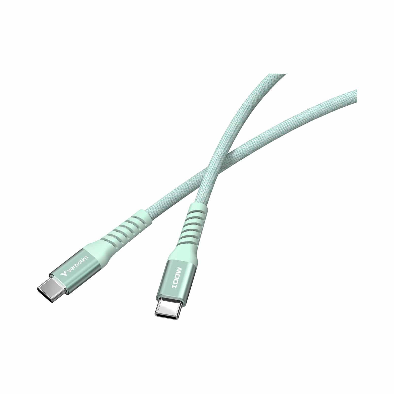 VERBATIM Sync & Charge Usb-c To Usb-c 100w Magnetic 120cm - Green VM31855-image 3
