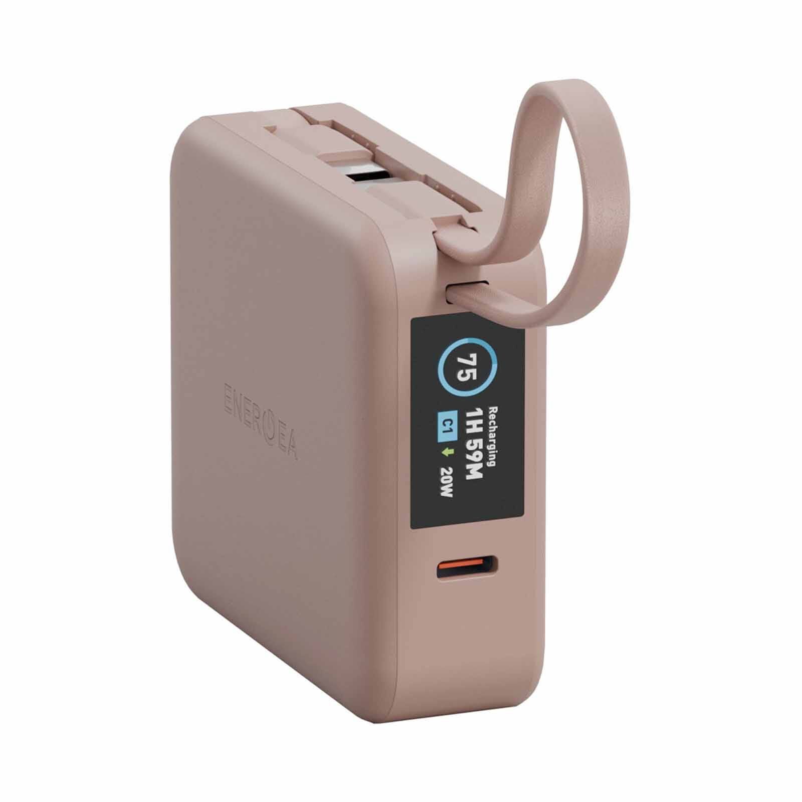ENERGEA Magpac Mini Plus, 10000mah Magsafe Compatible Power Bank With Built-in C Cables & Display - Pink MP-MINIPLUS-PNK-image 2
