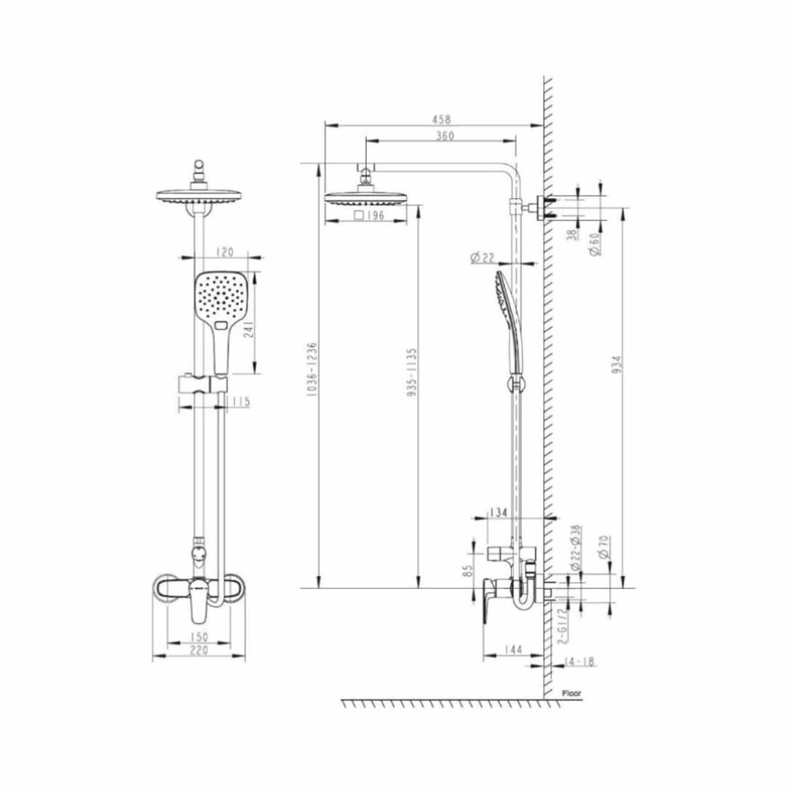 BRAVAT Bravat Source Single Lever Wall Mounted Shower Set - Exclude Installation F9173218CP-A-ENG-image 5