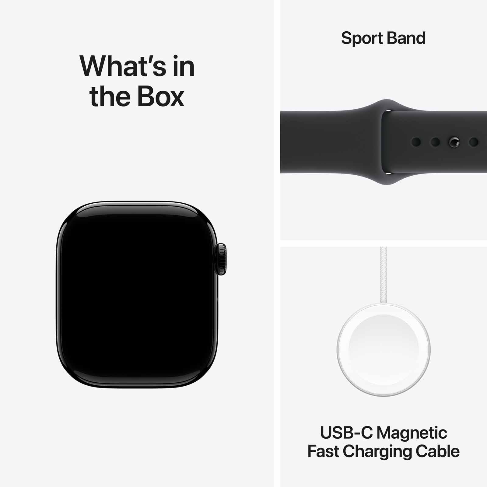 APPLE Watch Series 11 Gps 42mm Jet Black Aluminium Case With Black Sport Band - M/l MEQU4X/A-image 3