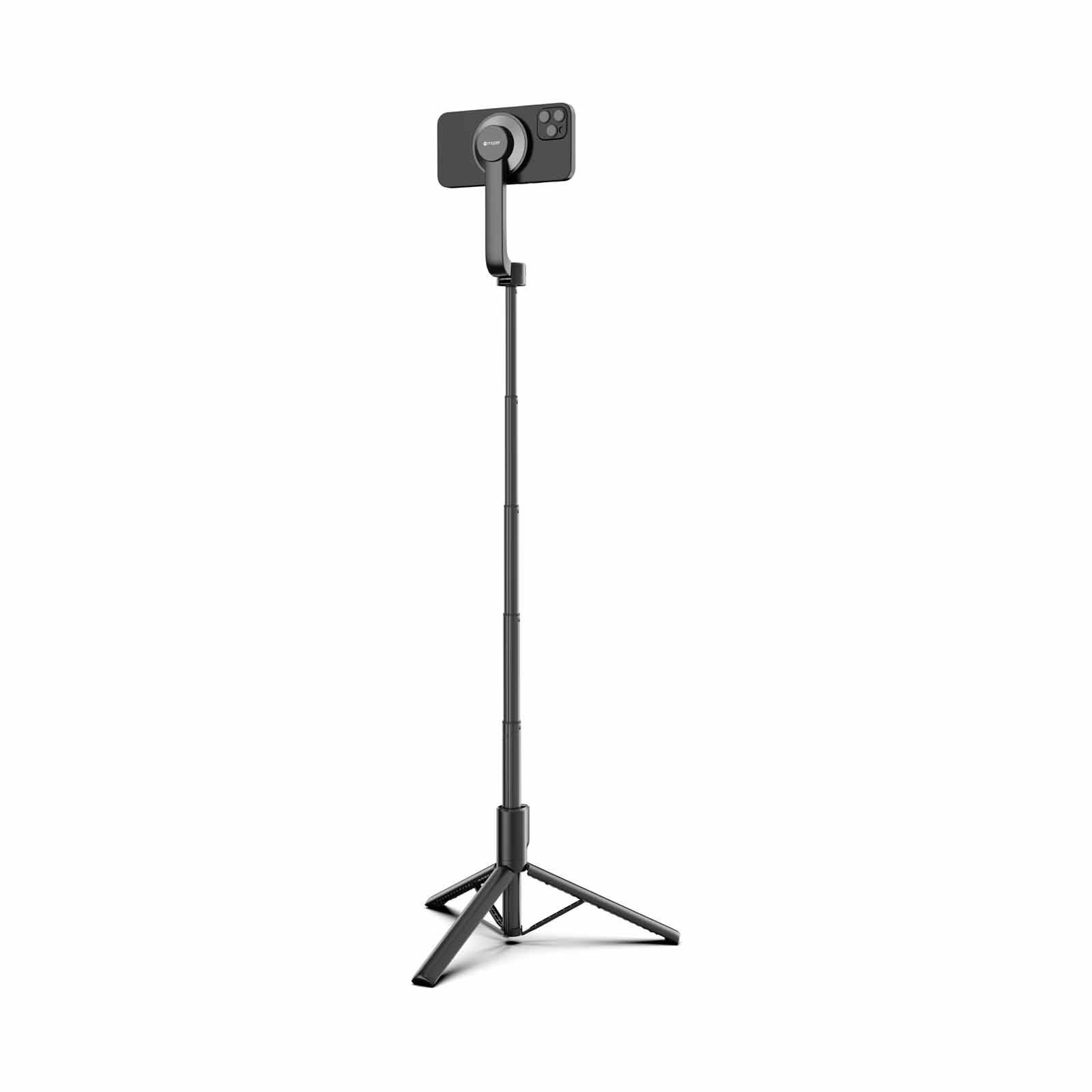 MAZER 1.2m Foldable Magnetic Selfie Stick, Bt Remote-black M-MS20L-BK