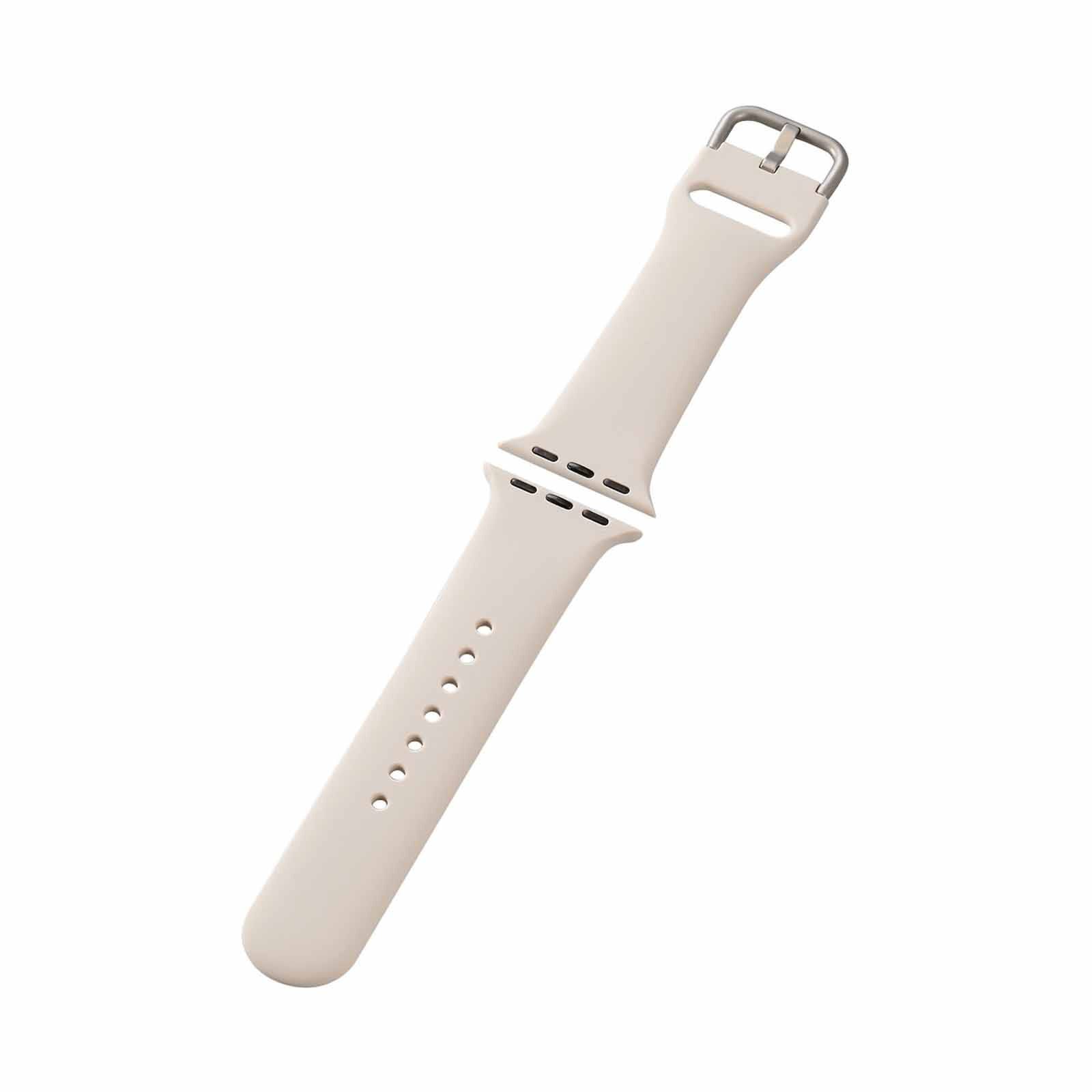 ELECOM Apple Watch Band 38-41 Mm Silicone (white) AW-41BDSCWH-image 1
