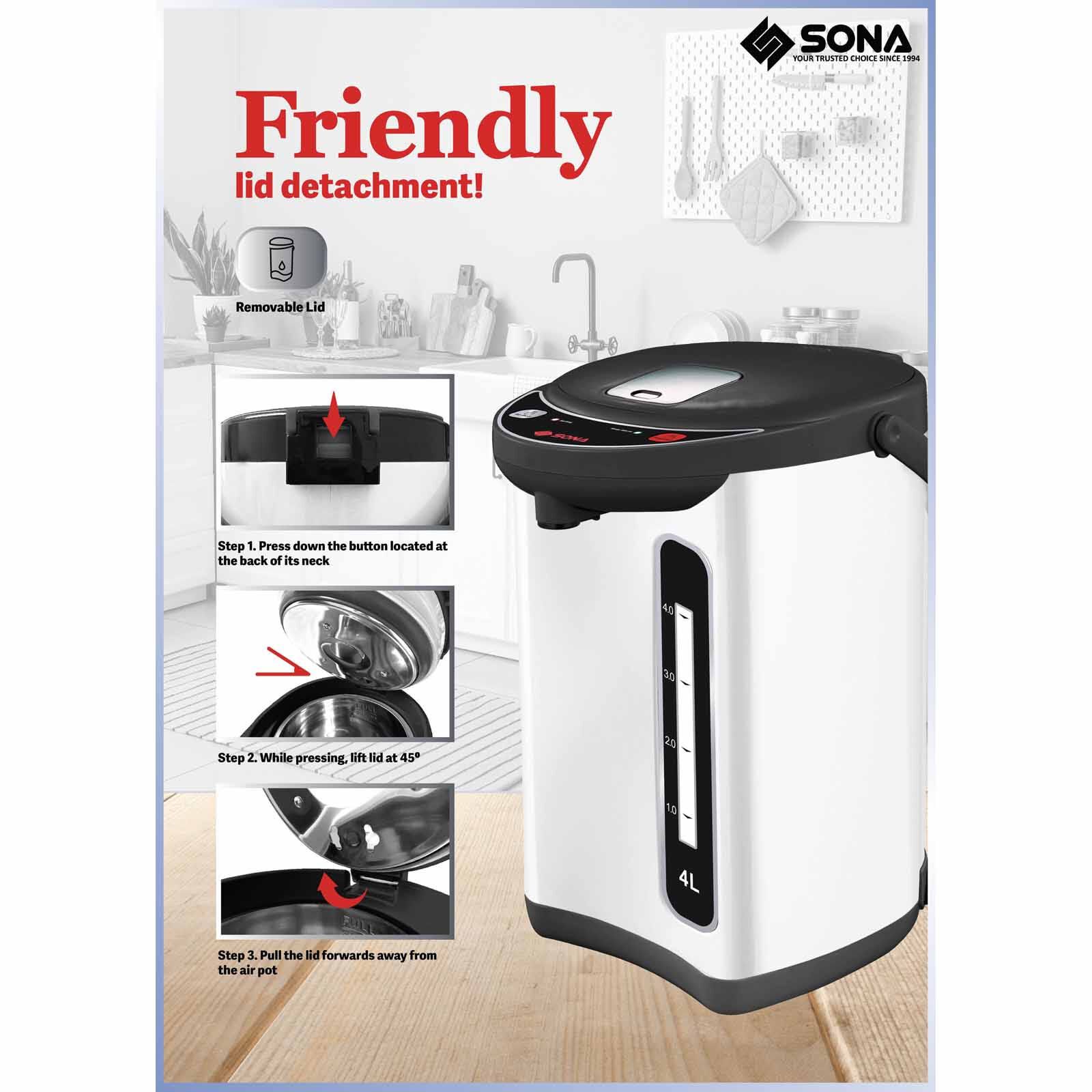 SONA Electric Air Pot (4.0l) SAP964-image 5