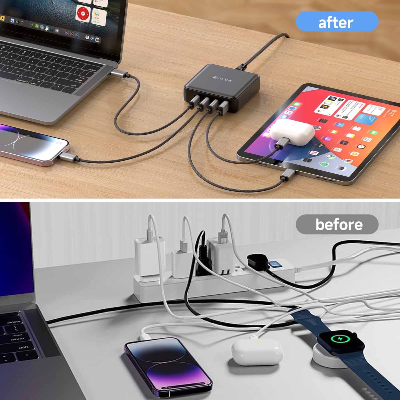 MAZER Ganprestige Uk Pd170w 8ports (7c1a) Desktop Charger With 1.5m Power Cable-black M-D170W-V5-BK-image 9