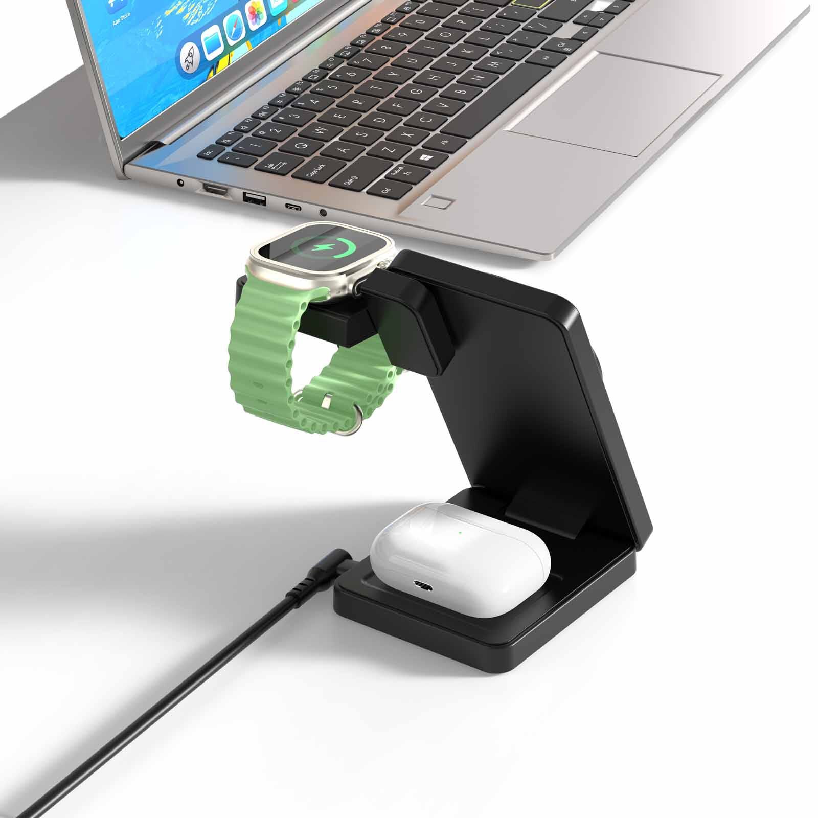 MAZER Qi2.2 25w Foldable 3in1 Total 35w Wireless Charging Stand-black M-MAGFOLD07-BK-image 6
