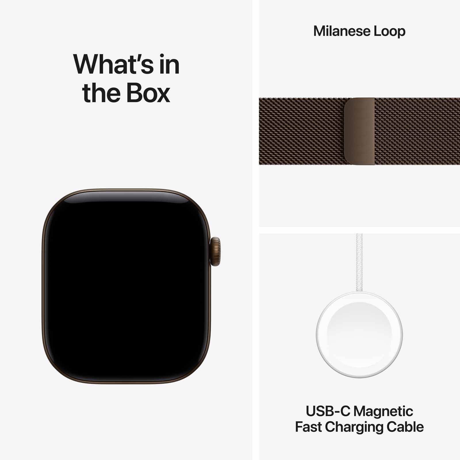 APPLE Watch Series 12 Gps + Cellular 46mm Dark Bronze Aluminium Case With Dark Bronze Milanese Loop - S/m MKDF4X/A-image 3