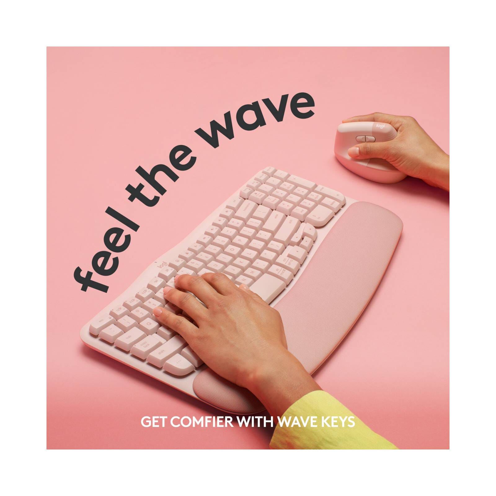 LOGITECH Logitech Wave Keys Ergonomic Wireless Kb Rose 920-012514-image 4