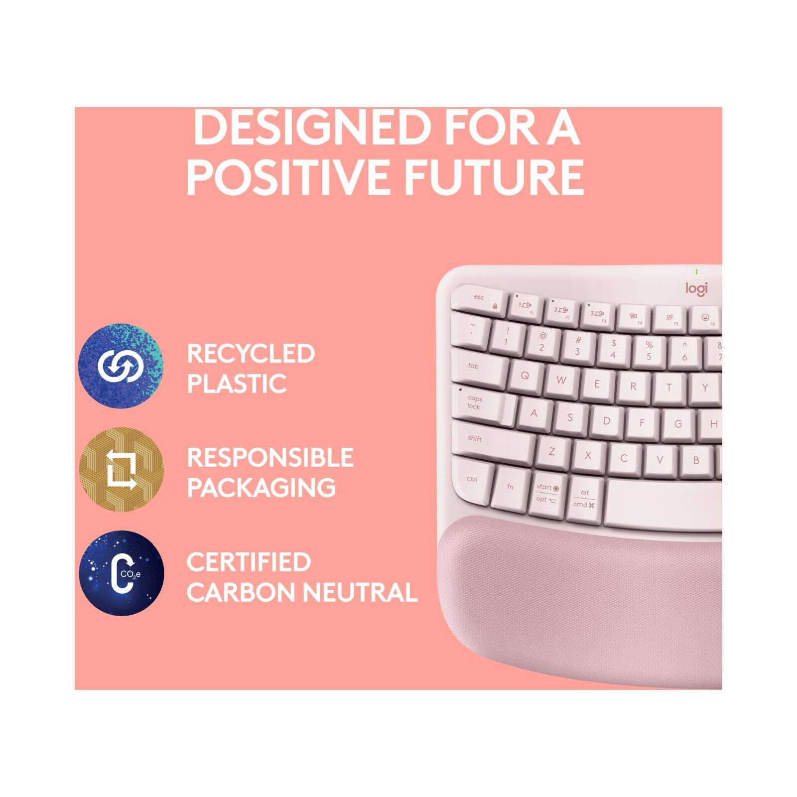 LOGITECH Logitech Wave Keys Ergonomic Wireless Kb Rose 920-012514-image 6