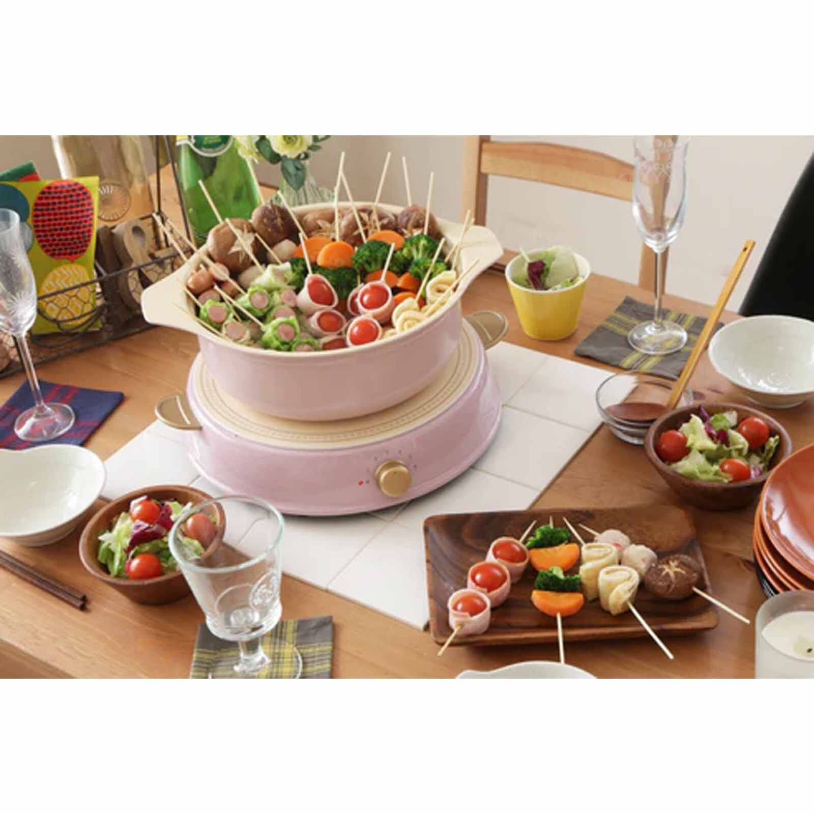 IRIS OHYAM Ceramic Hot Pot With Induction Cooker - Pink IHL-R14_PINK-image 3