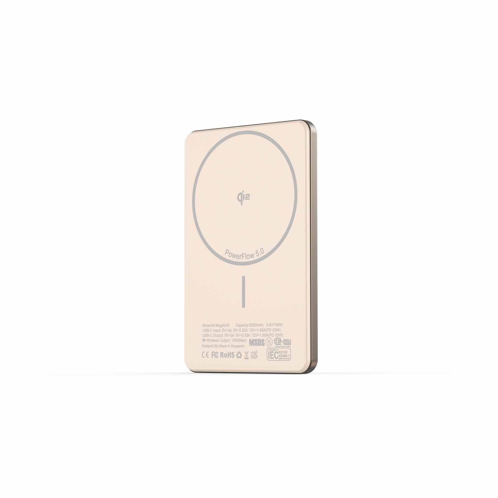 MAZER Qi2 Certified 15w 5000mah Pd20w Ultra Thin Power Bank - Desert Titanium M-MAGAIR29-DT-image 5