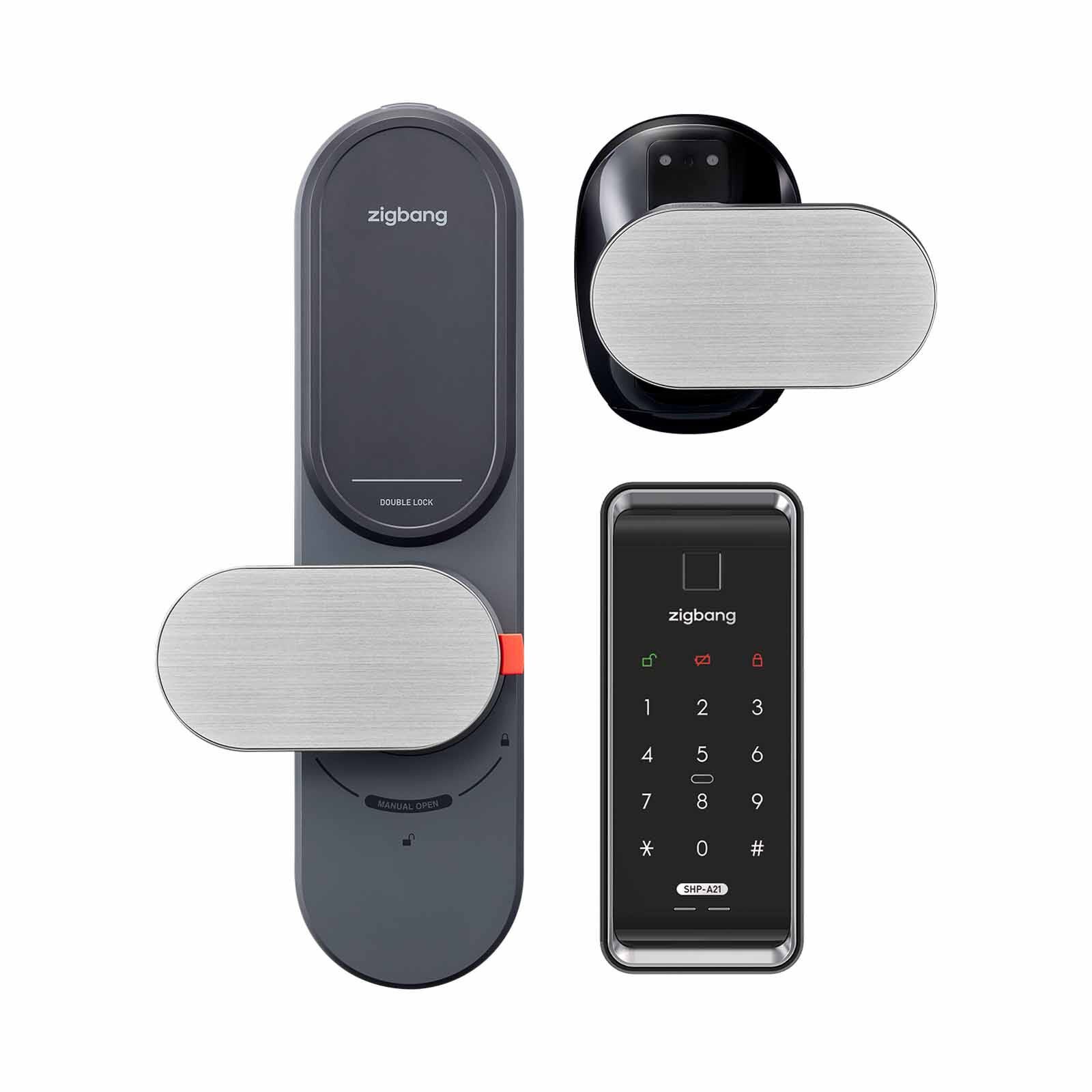 ZIGBANG Shp-a21 Digital Gate Lock + Zd-r70 (black) Passwordless Ai Door Lock Bundle SHP-A21 + ZD-R70 (BLACK)-image 1