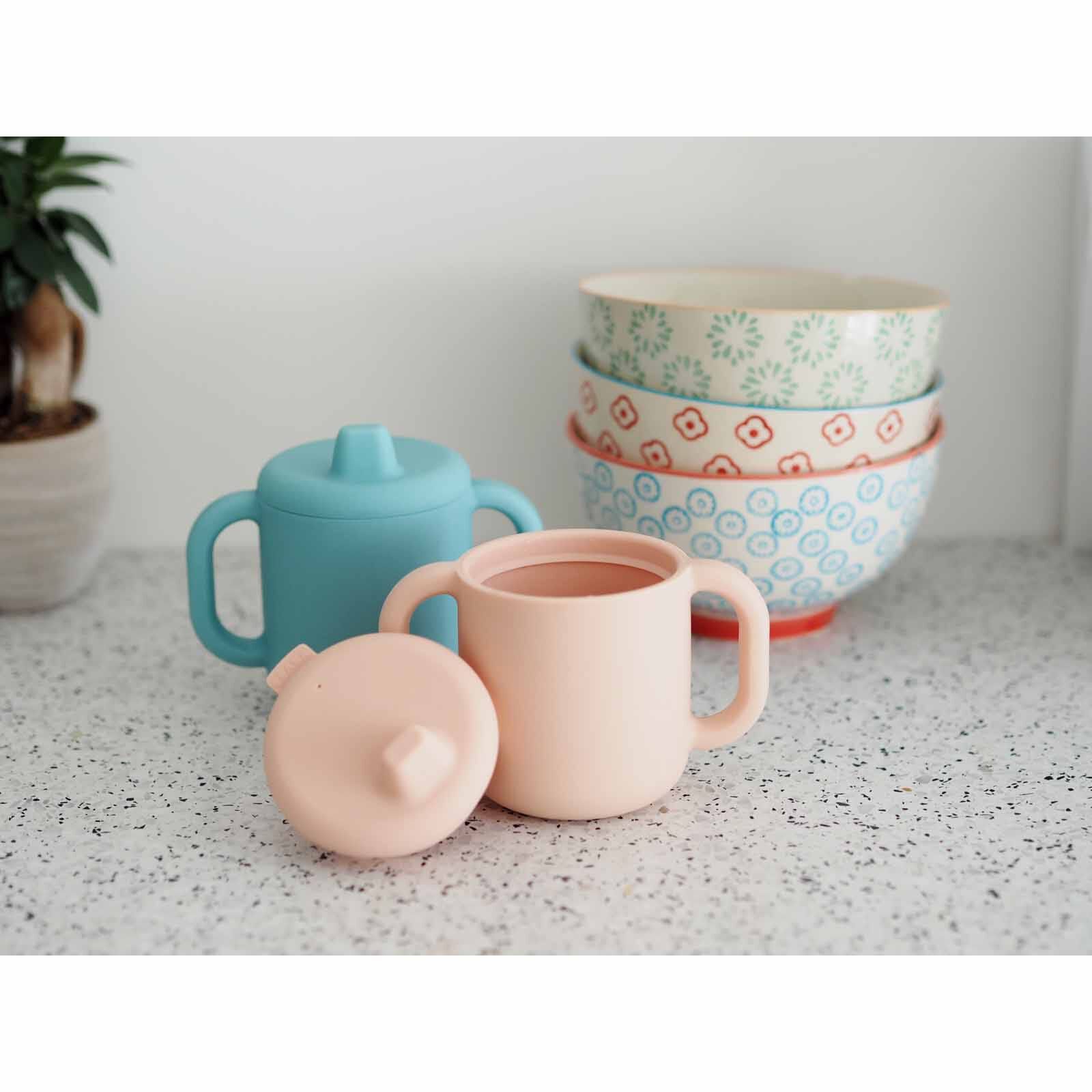 BEABA Learning Cup With Spout Lid - Blue (online) SILICONE-image 3