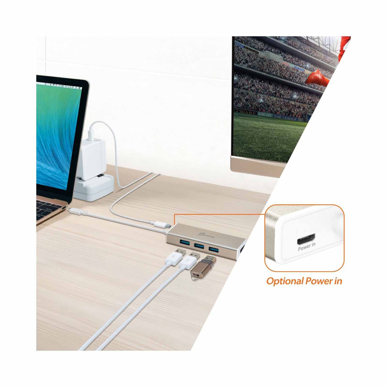 J5CREATE Usb 3.1 Type-c 3-port Hub With Sd/micro Sd Card Reader JCH347-image 6