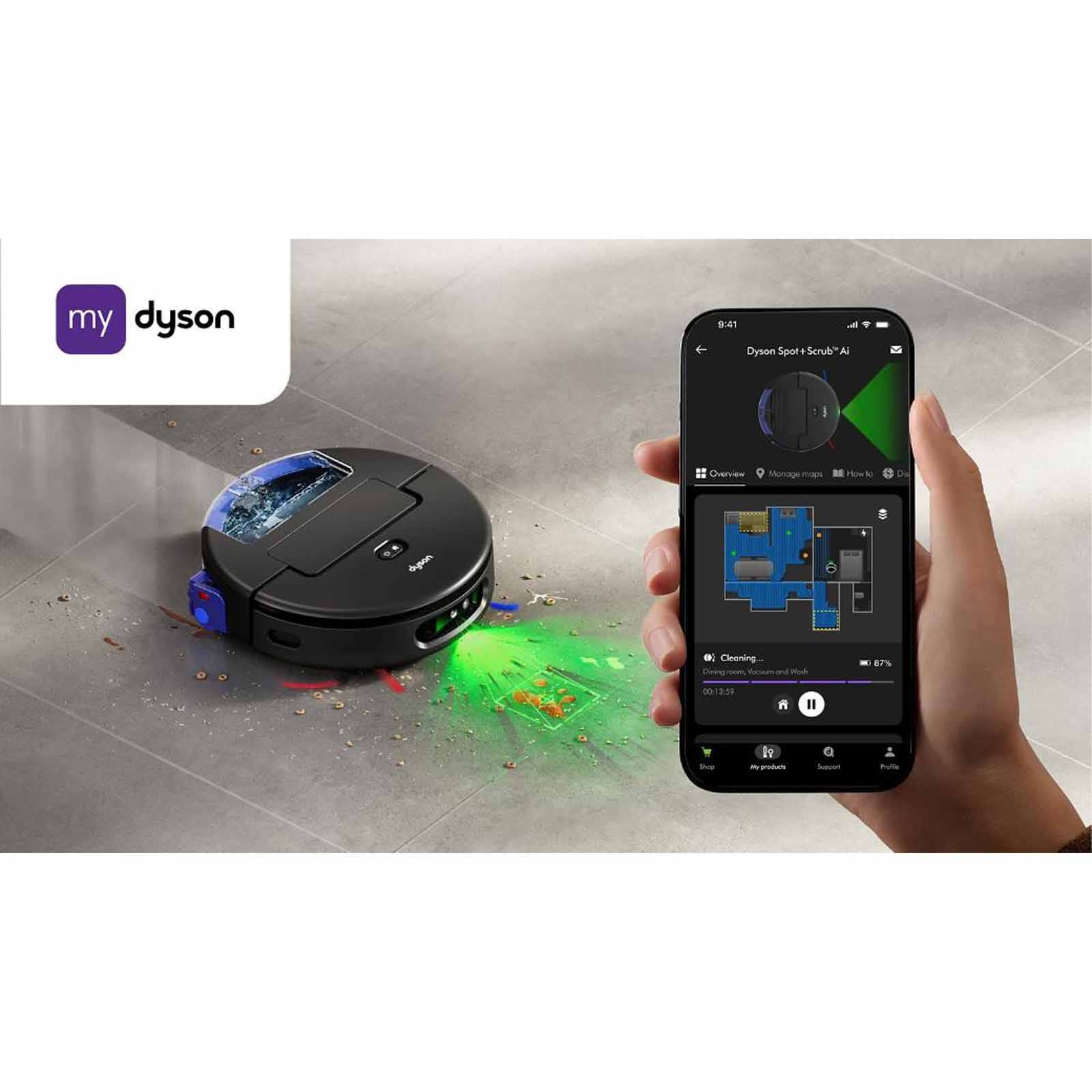 DYSON Spot+scrub&trade; Ai Robot Vacuum Cleaner (217993-01) SPOT+SCRUB AI HK/SG MAT BK/BU-image 8