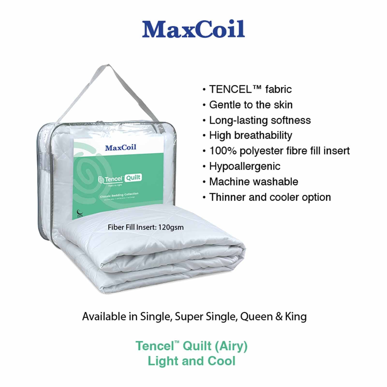 MAXCOIL King Size Airy Tencel&trade; Quilt (120gsm) CLASSIC BEDDING TENCEL QUILT - AIRY-image 2