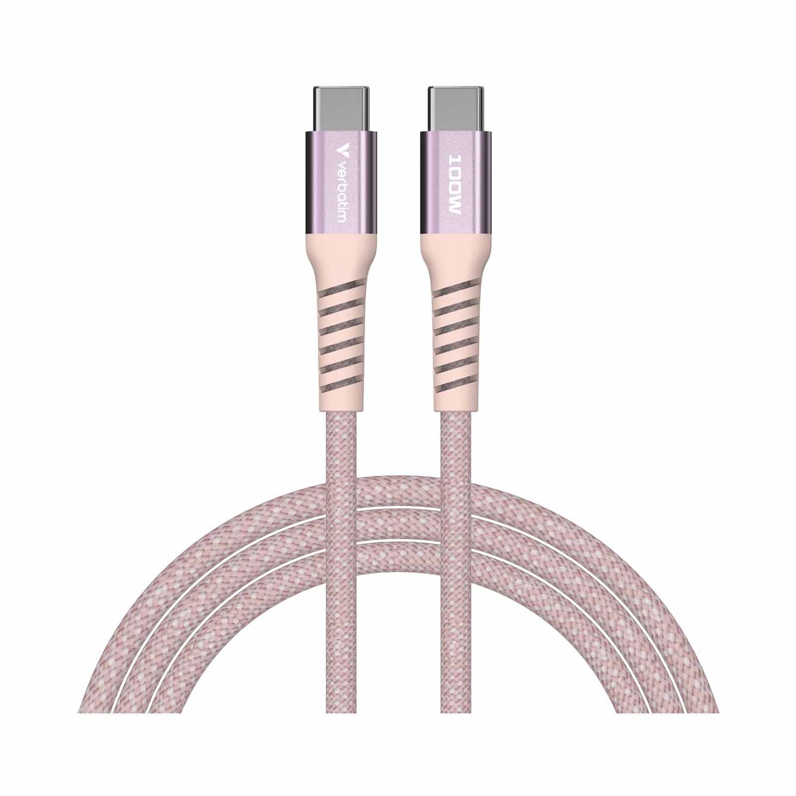 VERBATIM Sync & Charge Usb-c To Usb-c 100w Magnetic 120cm - Pink VM31857-image 1