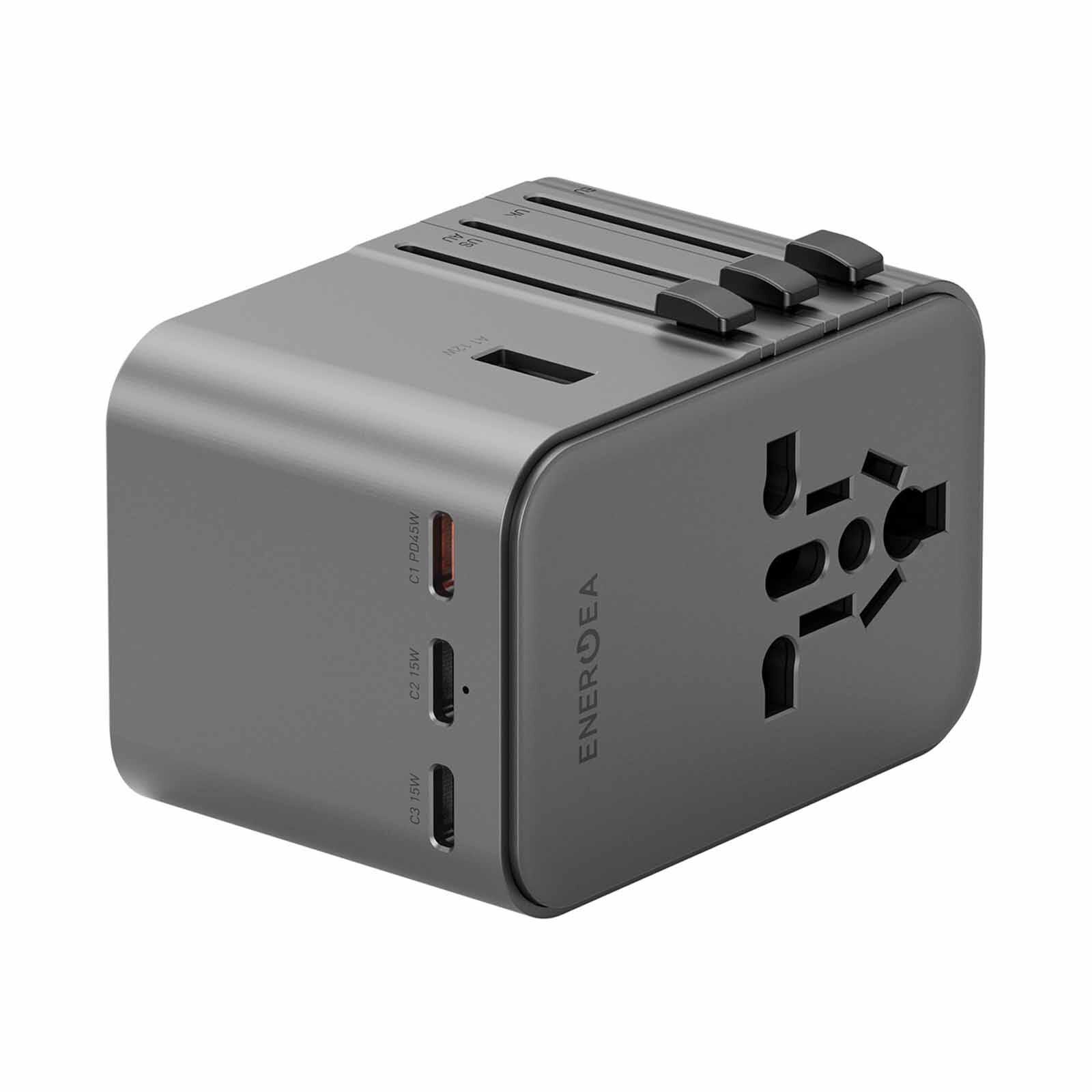 ENERGEA Travelworld Adapter Gan45, 3c2a 45w - Gunmetal TWA-GAN45-GUN-image 3
