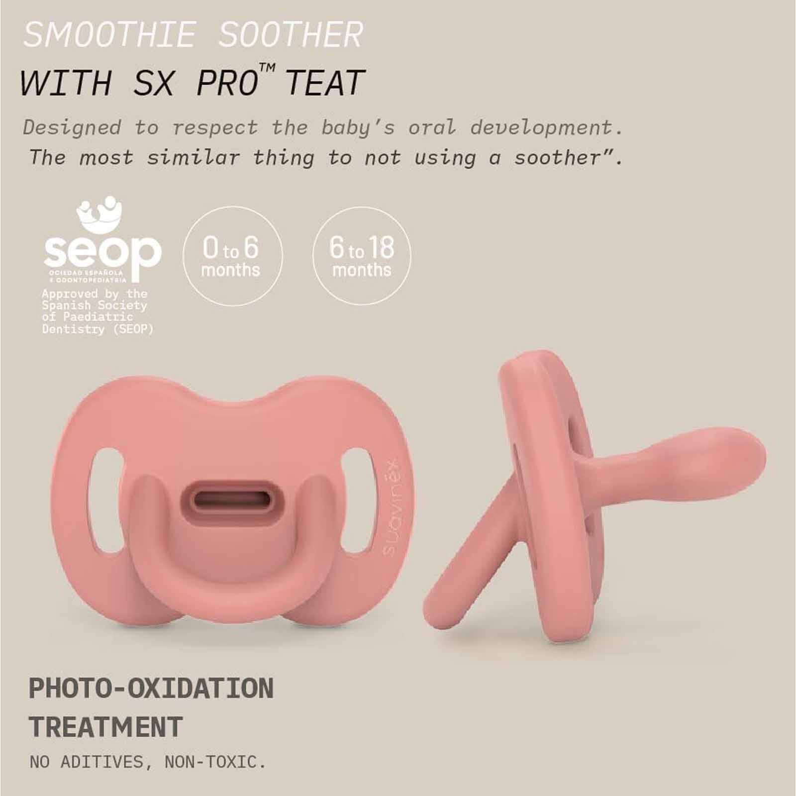 SUAVINEX All Silicone Soother With Sx Pro Physiological Teat 0-6m - Colour Essence Brick Red (online) SMOOTHIE ULTRA LIGHT-image 4