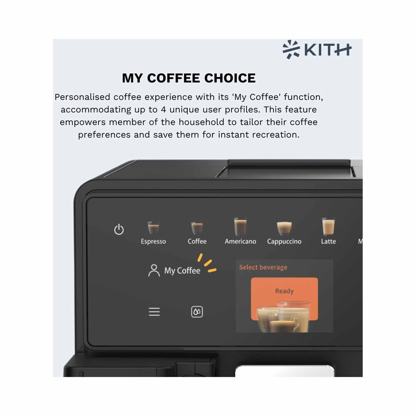 KITH Mia Fully Auto Coffee Machine With Milk Carafe (black) FCM-TM-BK-image 4