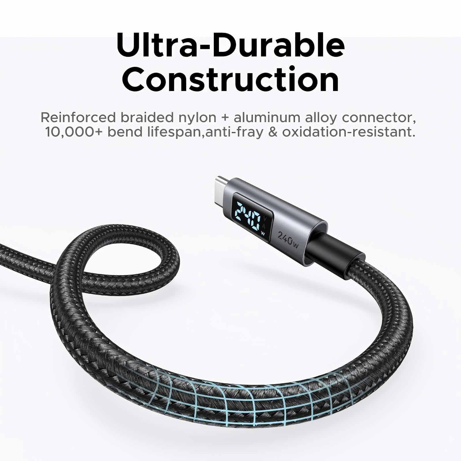 UGREEN 240w Usb-c To Usb-c Pd Fast Charging Cable, 1m With Display 65866-image 4