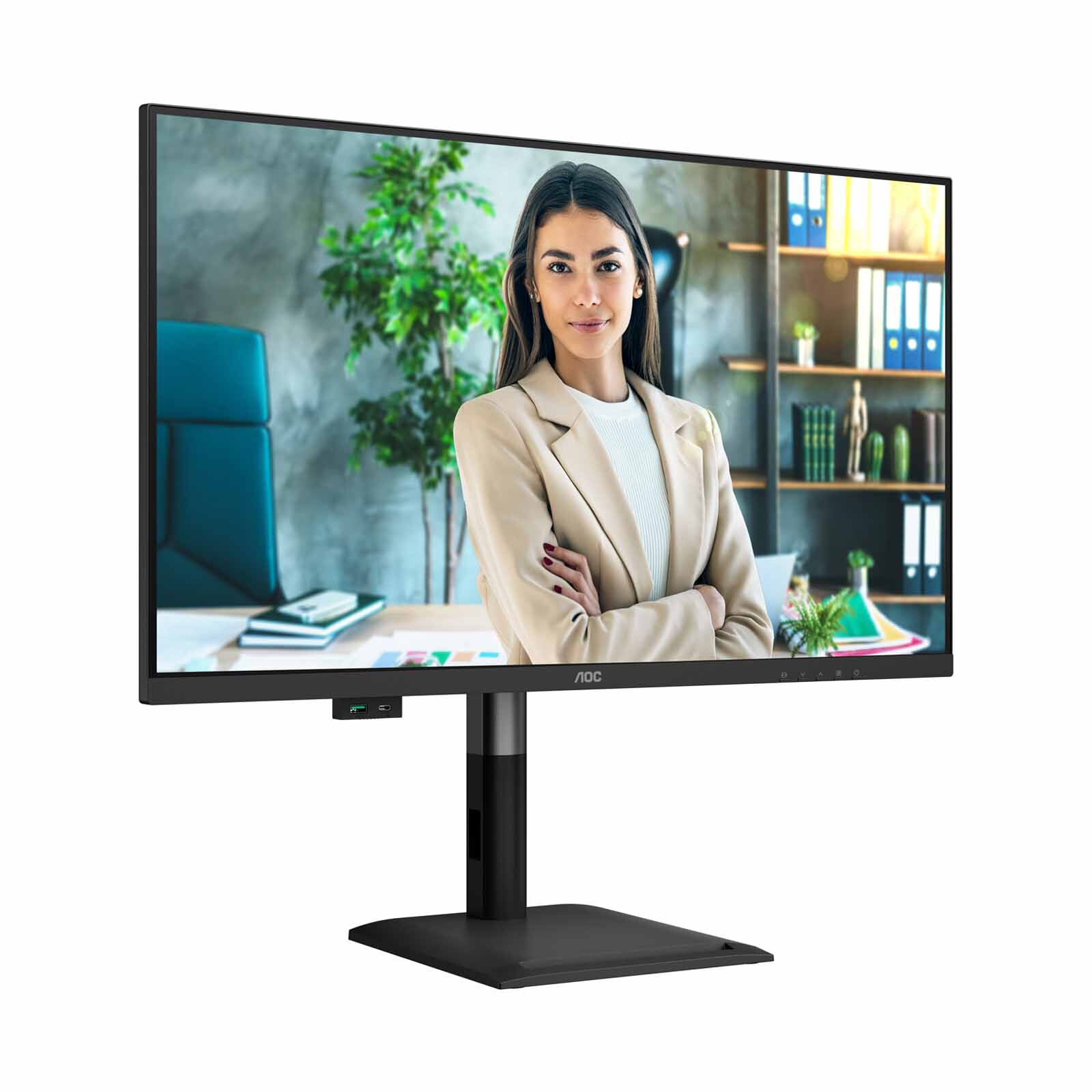 AOC 31.5in Ips Qhd 100hz Usb-c Pd96w With Adjustable Stand Monitor Q32P4C-image 2