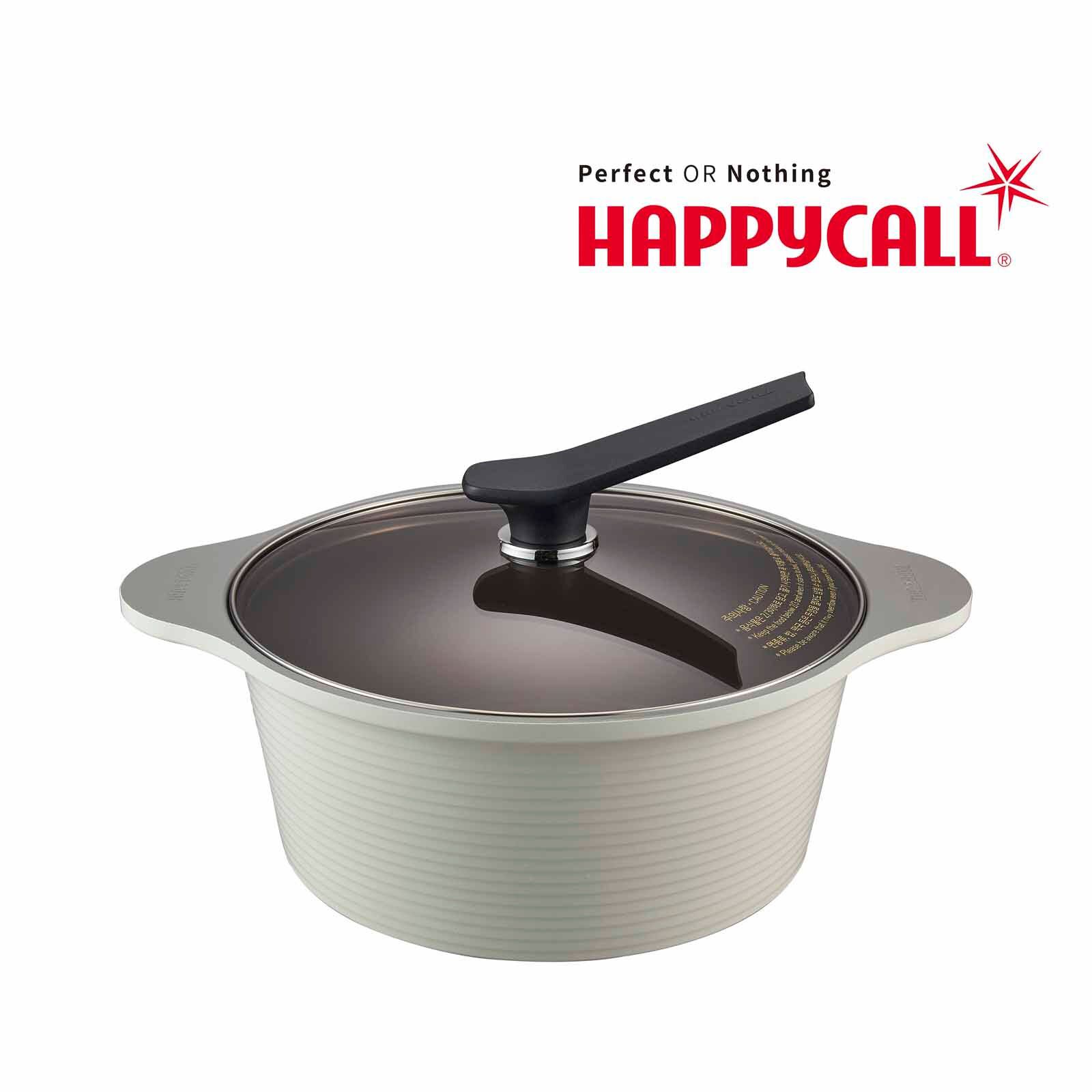 HAPPYCALL Onde Ih 24cm High Stock Pot - Ivory 4003-1204-image null