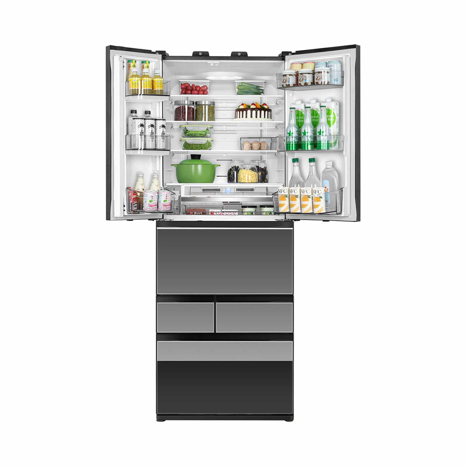 TOSHIBA 6 Dr Fridge (588l) - Mirror Black GR-RM631WE-PGX(B1)-image 2
