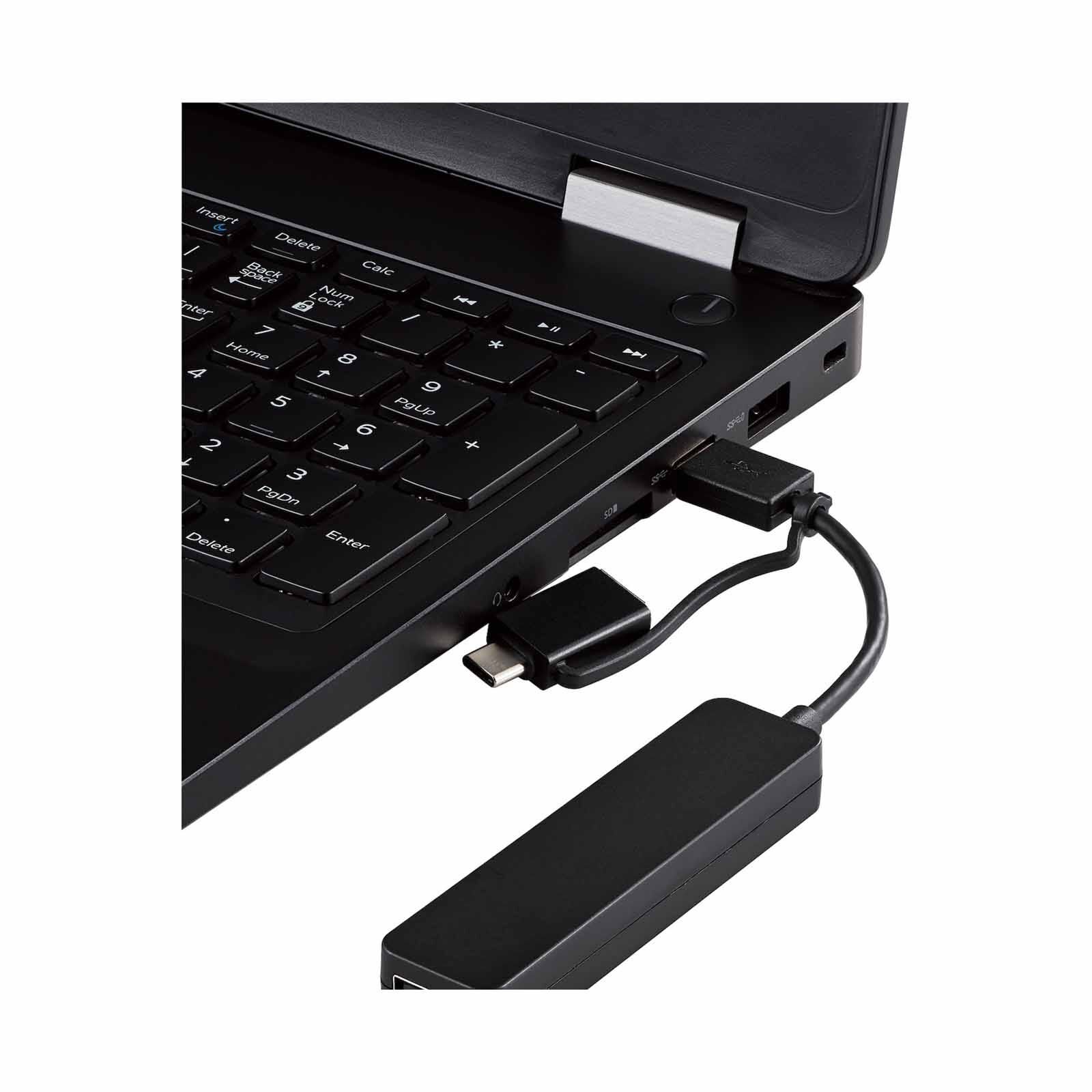 ELECOM Usb C/a 4ports 2.0 Hub Blk U2H-CA4003BBK-image 6