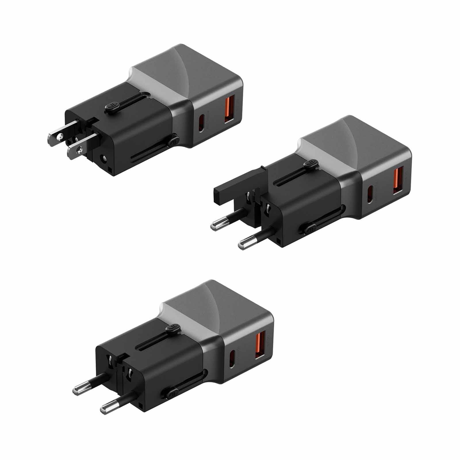 ENERGEA Travelworld Adapter 25, 1a1c 25w - Gunmetal Black TWA25-GUN-image 3
