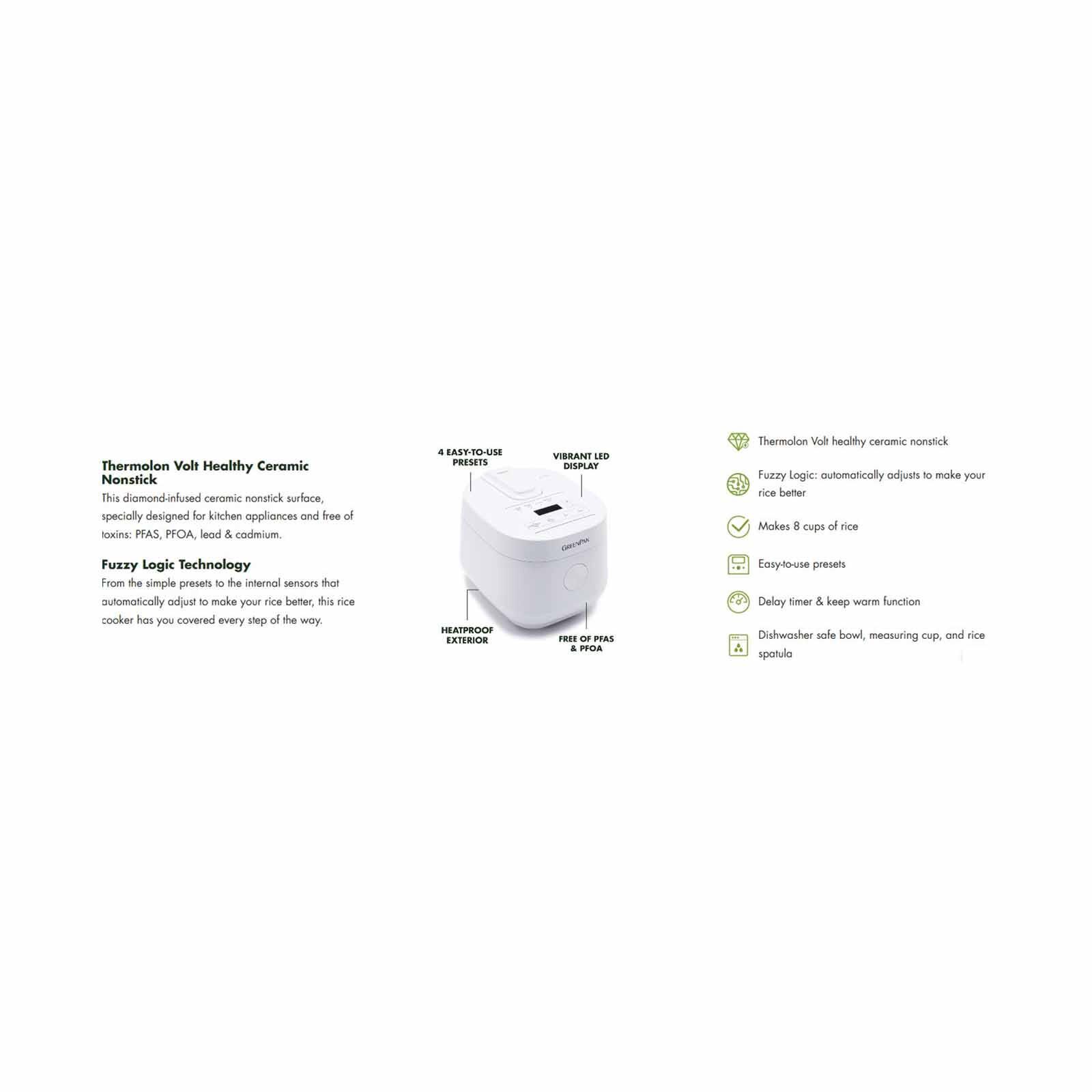 GREENPAN Bistro Collection Rice & Grains Cooker - White GPRC046245-image 12