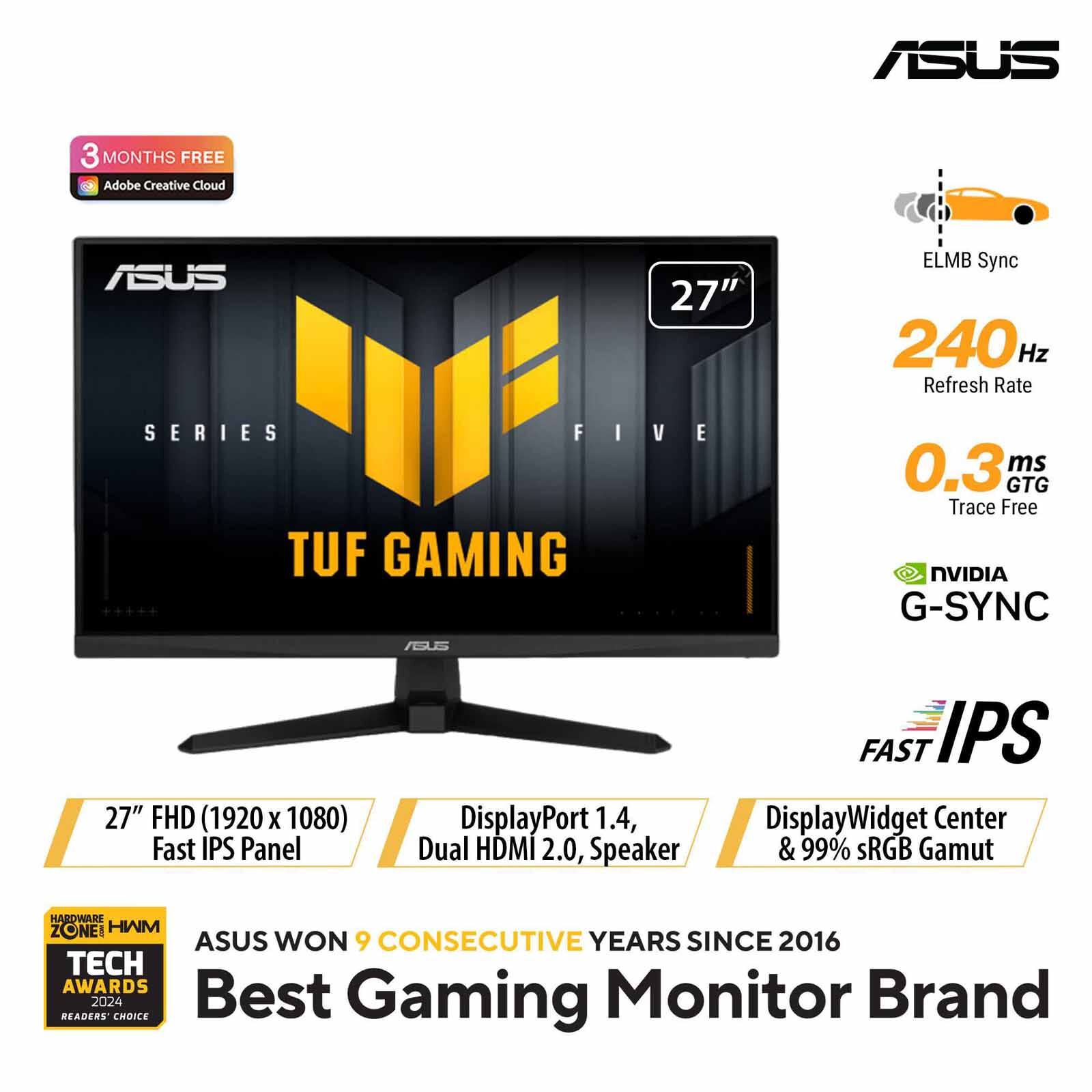 ASUS 27in Tuf Gaming Fhd 240hz Gaming Monitor VG279QM5A-image 1