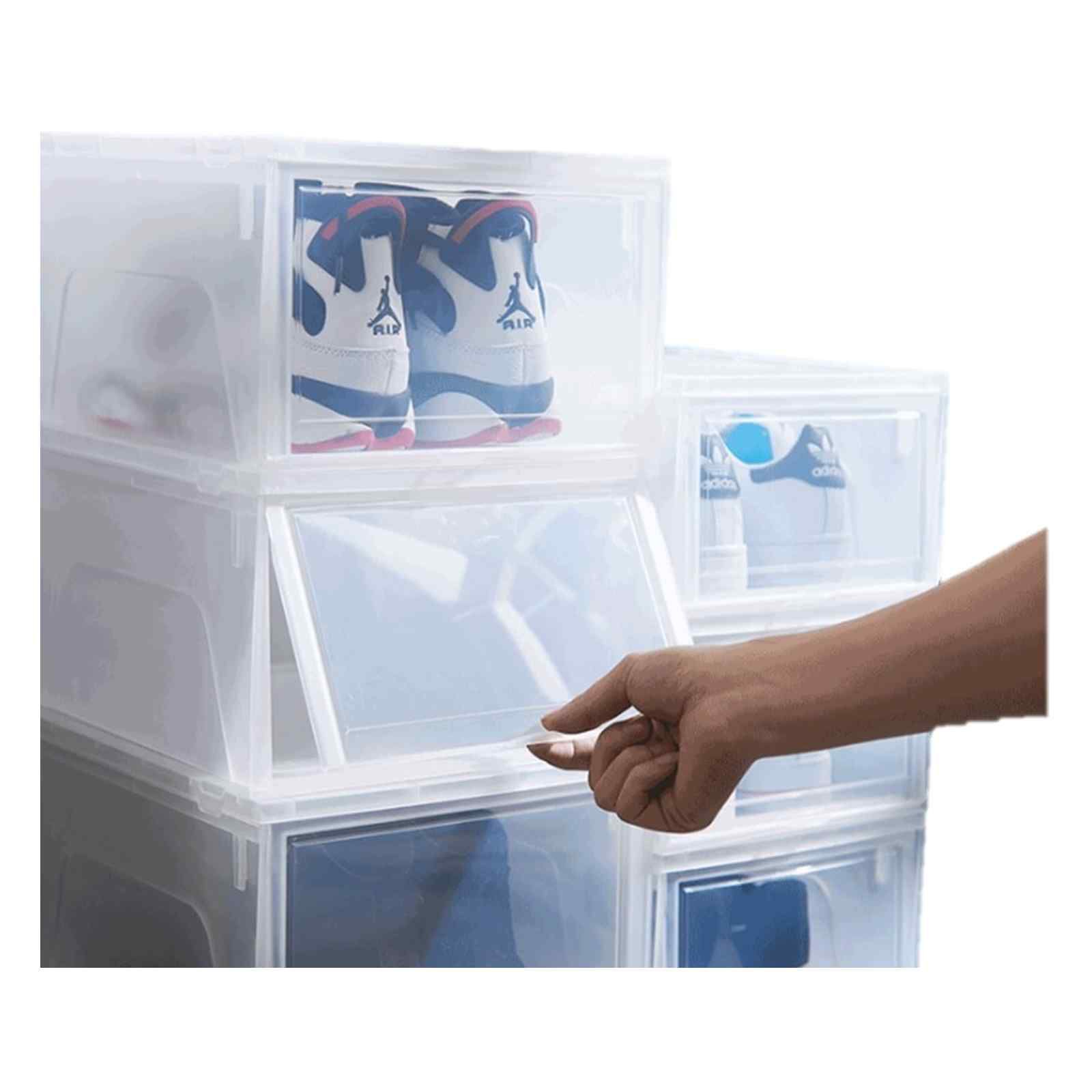 HOUZE Ladies Shoe Box With Modular Retractable Lid (pack Of 4) MS-2368 - CLEAR