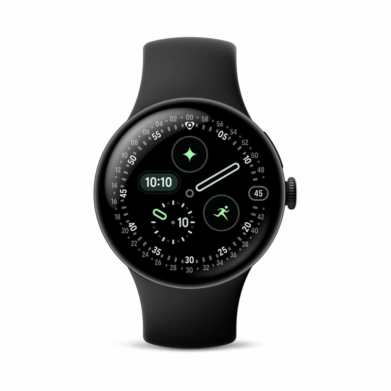 GOOGLE Pixel Watch 4 45mm Wifi Matte Black Aluminum Case/obsidian Active Band GA09962-US-image 1