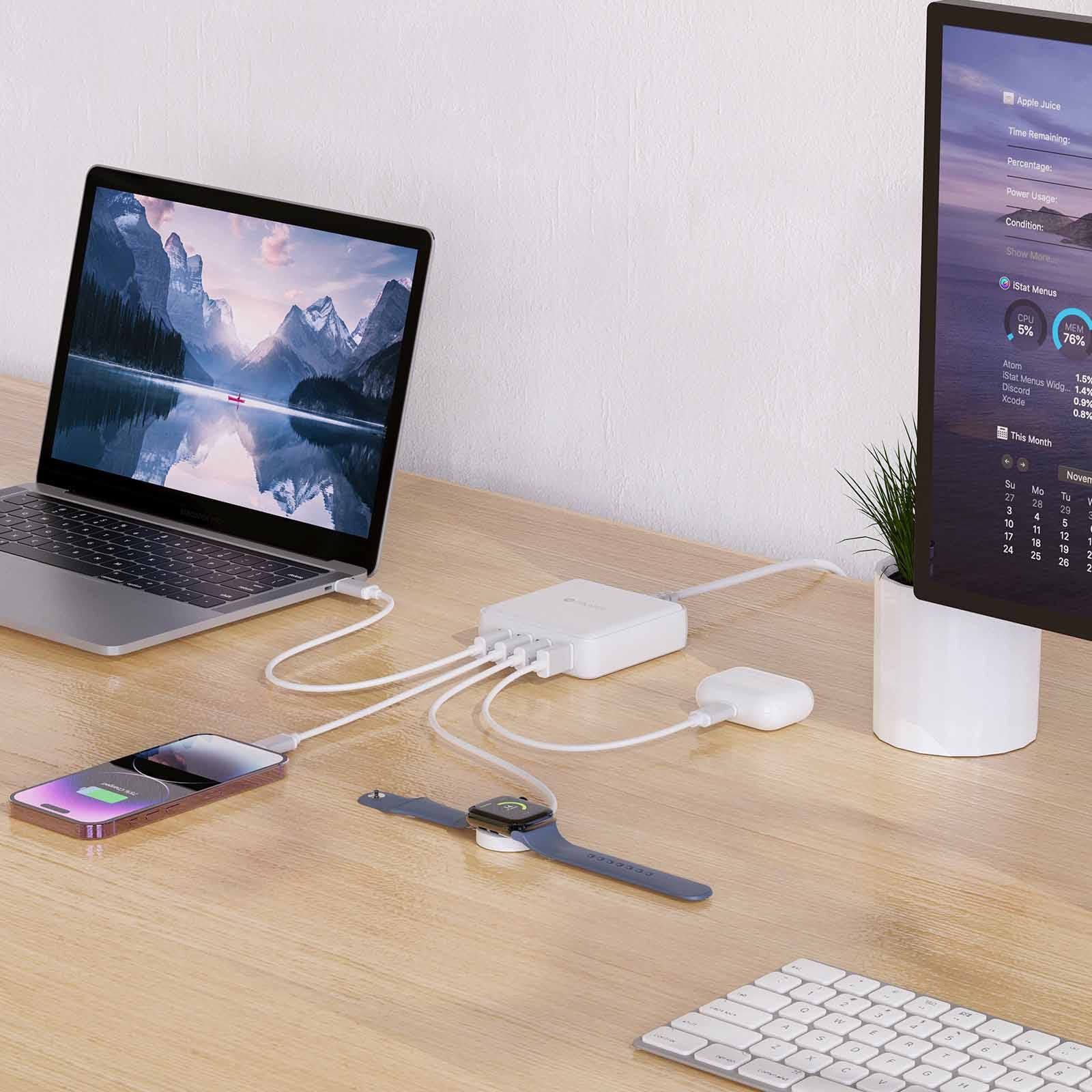 MAZER Ganprestige Uk Pd170w 8ports (7c1a) Desktop Charger With 1.5m Power Cable-white M-D170W-V5-WH-image 8