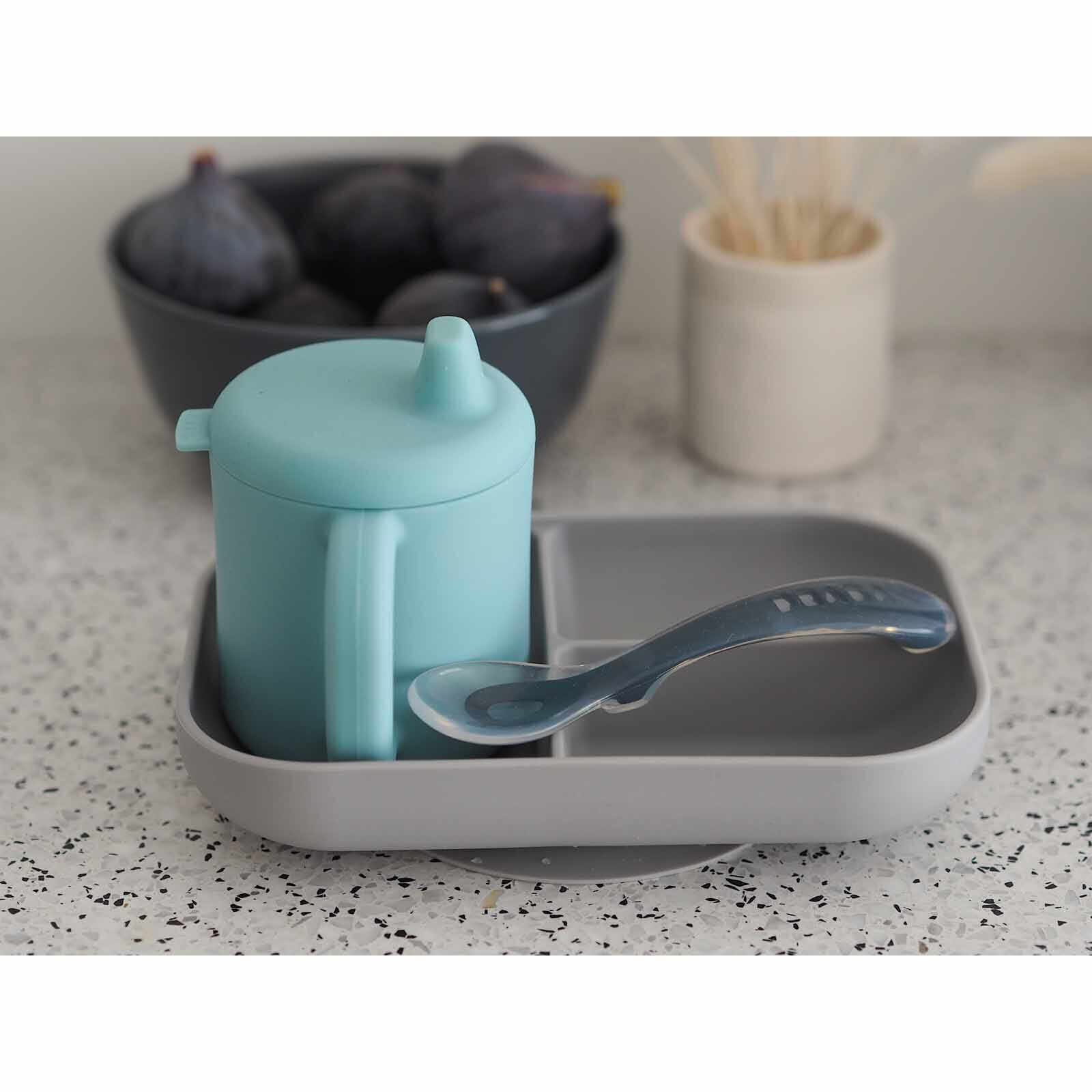BEABA Learning Set - Blue/grey (online) SILICONE-image 5